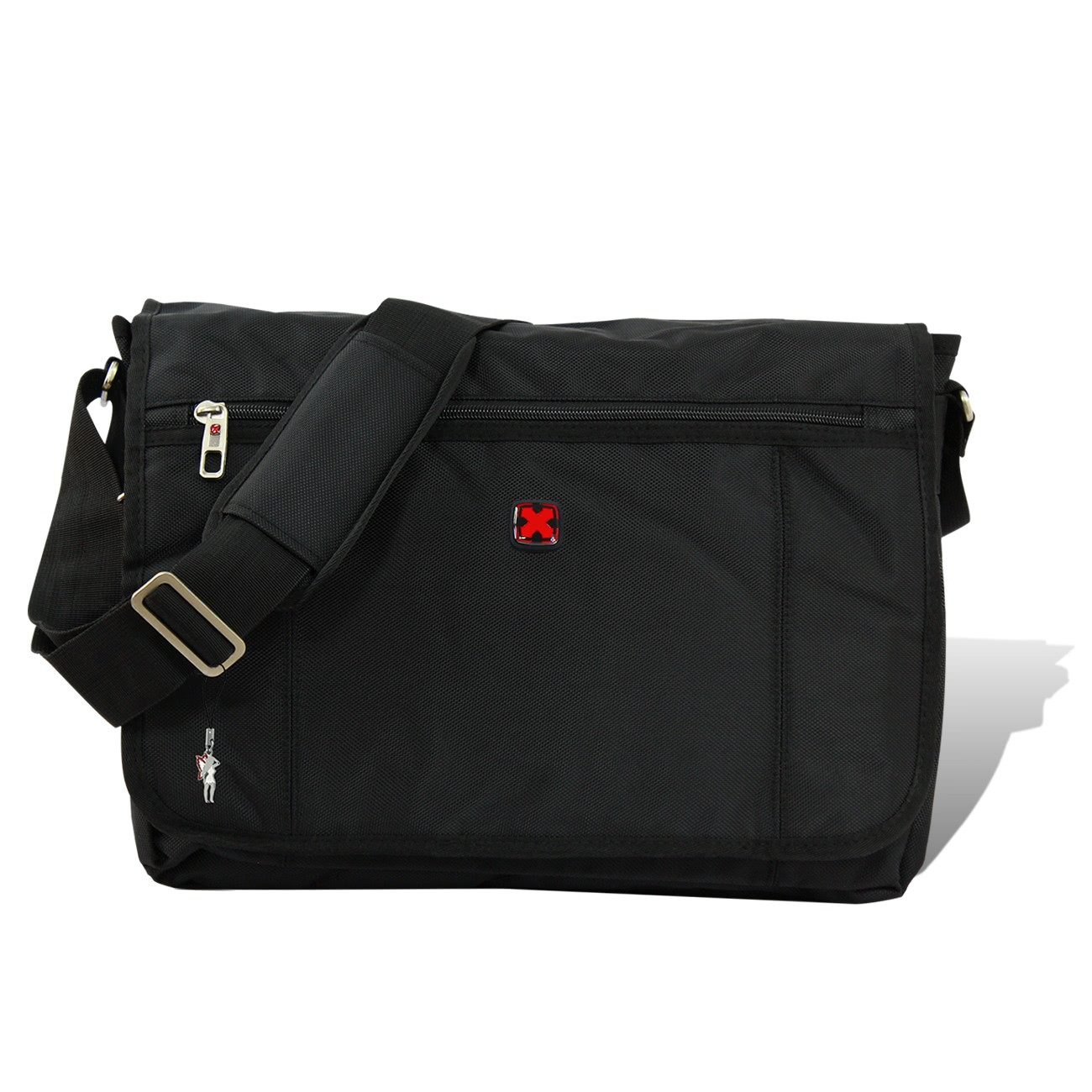 Travel N Meet Messenger Bag Travel N Meet Umhangetasche schwarz Messenger Bag Herren Messenger Bag Notebooktasche Polyester schwarz ca. 41cm Uberschlag mit Klettverschluss und zusatzlichem ReiBverschl...