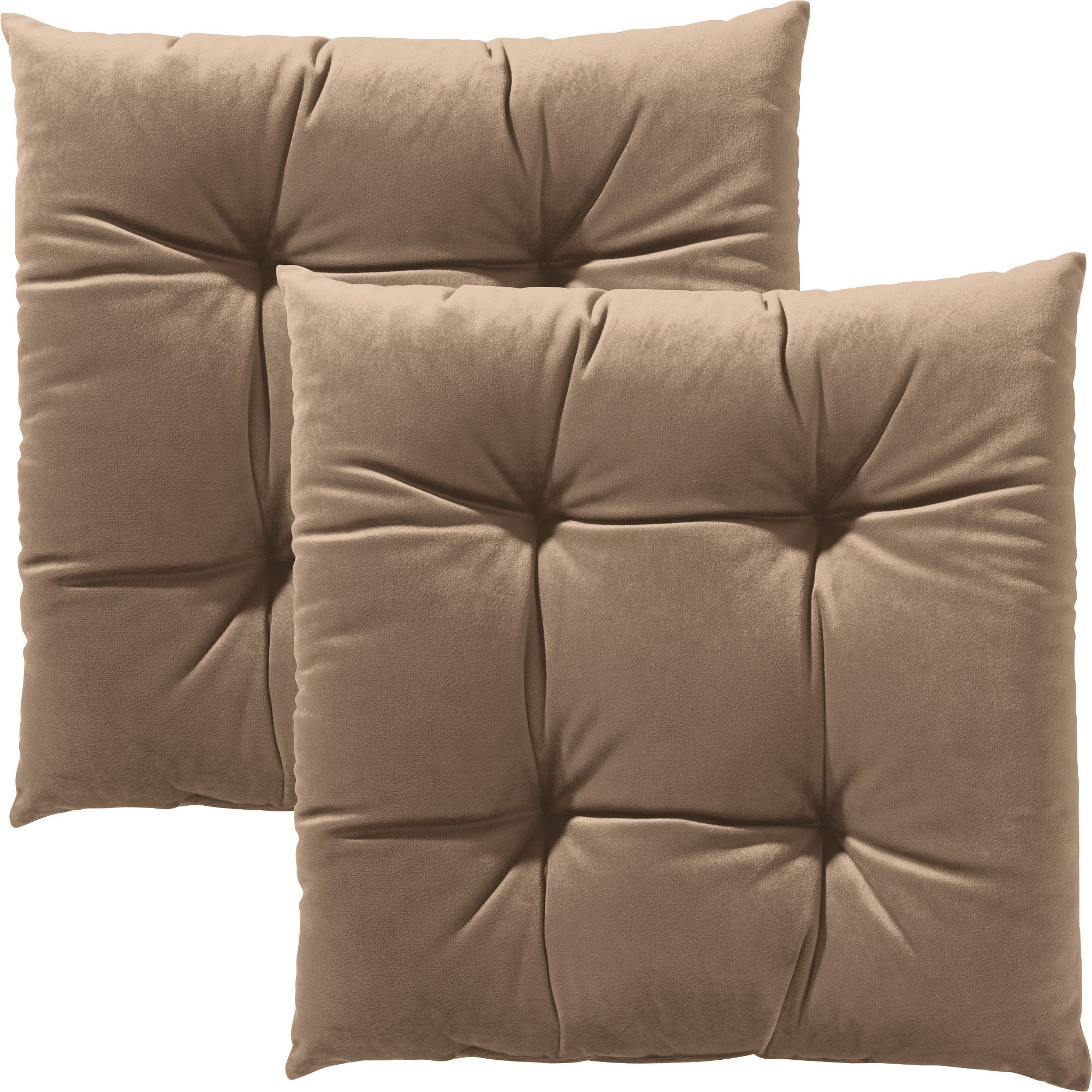 REDBEST Stuhlkissen Stuhlkissen "Kingsville" 2er-Pack, Nicky-Velours Uni
