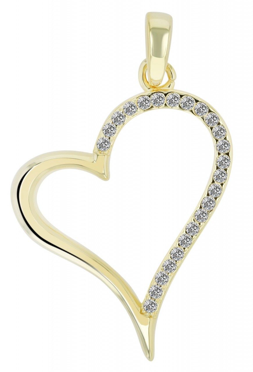 Adelia´s Kettenanhänger stylischer Herz Anhänger aus 925 Sterling Silber günstig online kaufen