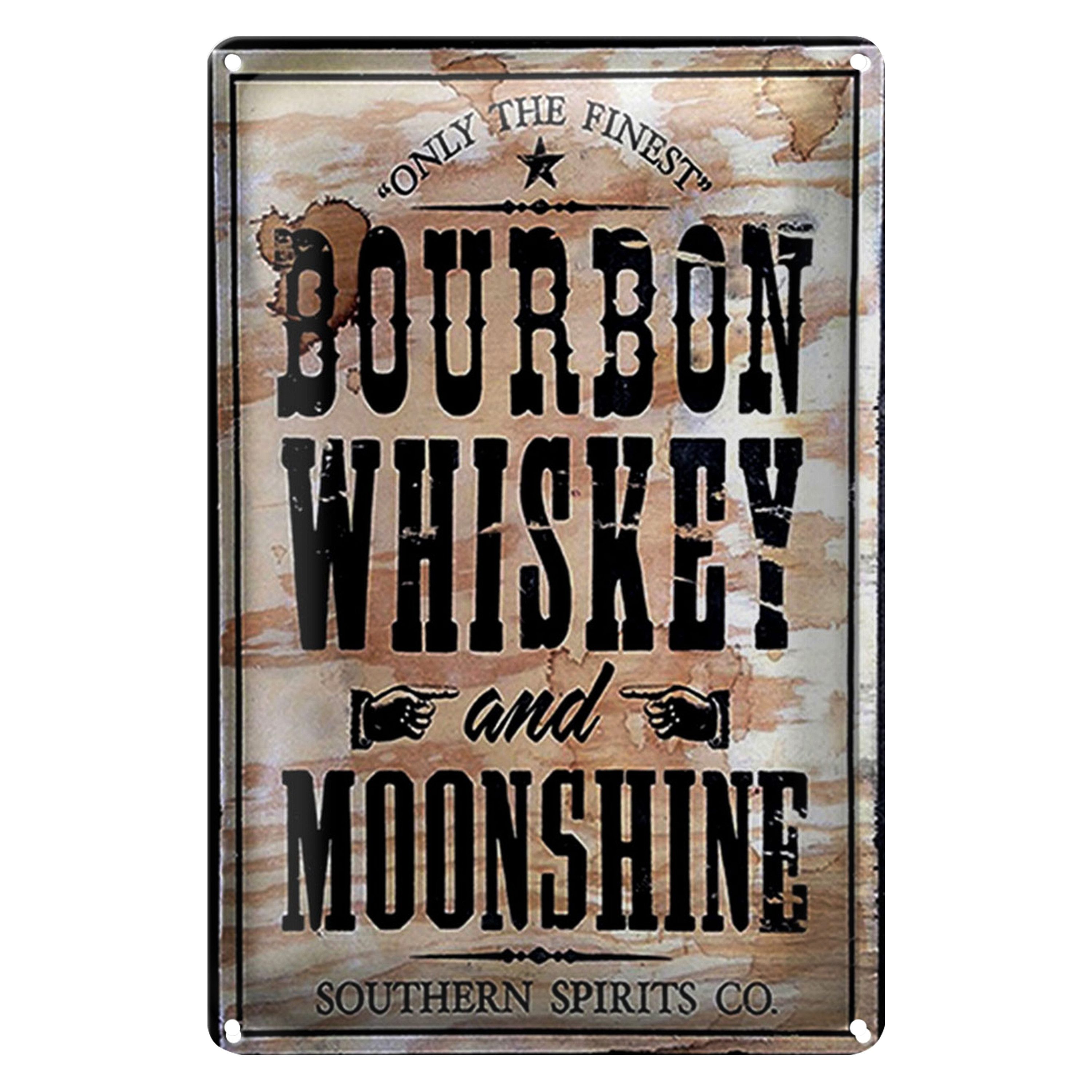 Roomando Metallschild Blechschild 20x30cm Bourbon Whiskey only thr finest