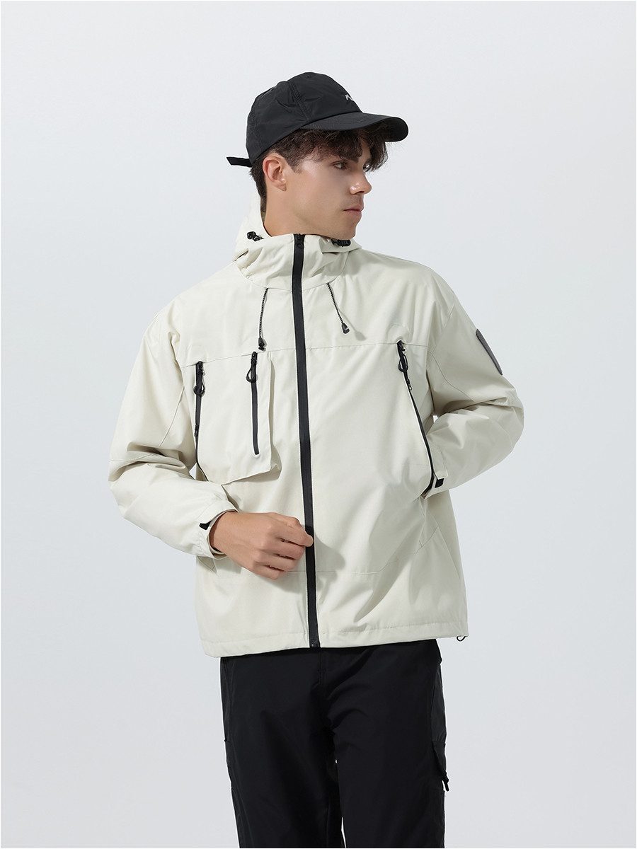 YOUTHUP Funktionsjacke Herren Lockere winddichte Outdoorjacke mit Kapuze