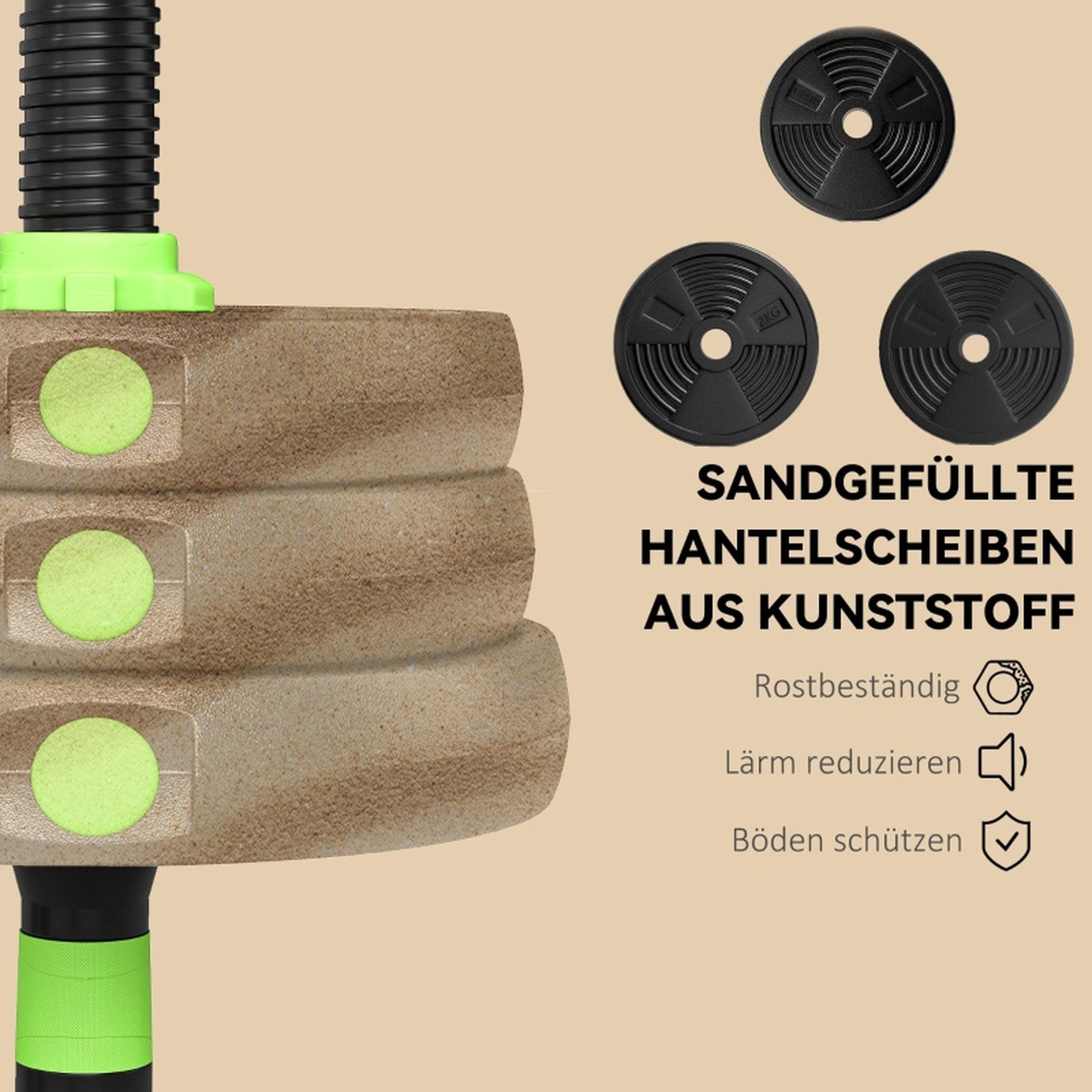MC Star Hantel-Set Hantelset verstellbar 20 KG Kurzhantel Set Kurzhanteln Langhanteln, (Hanteln Set für Krafttraining)