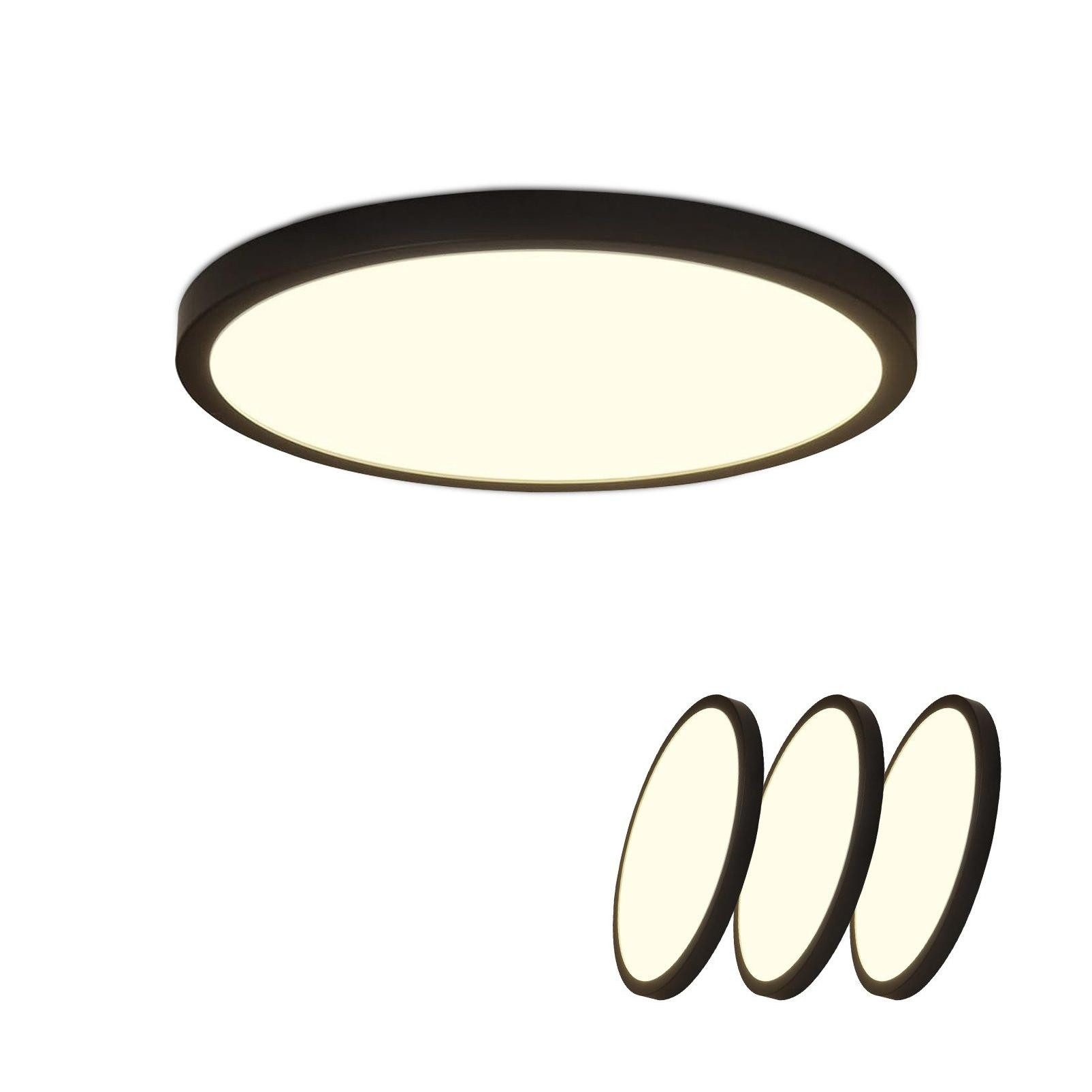 Nettlife LED Panel Deckenleuchte Schwarz Rund günstig online kaufen