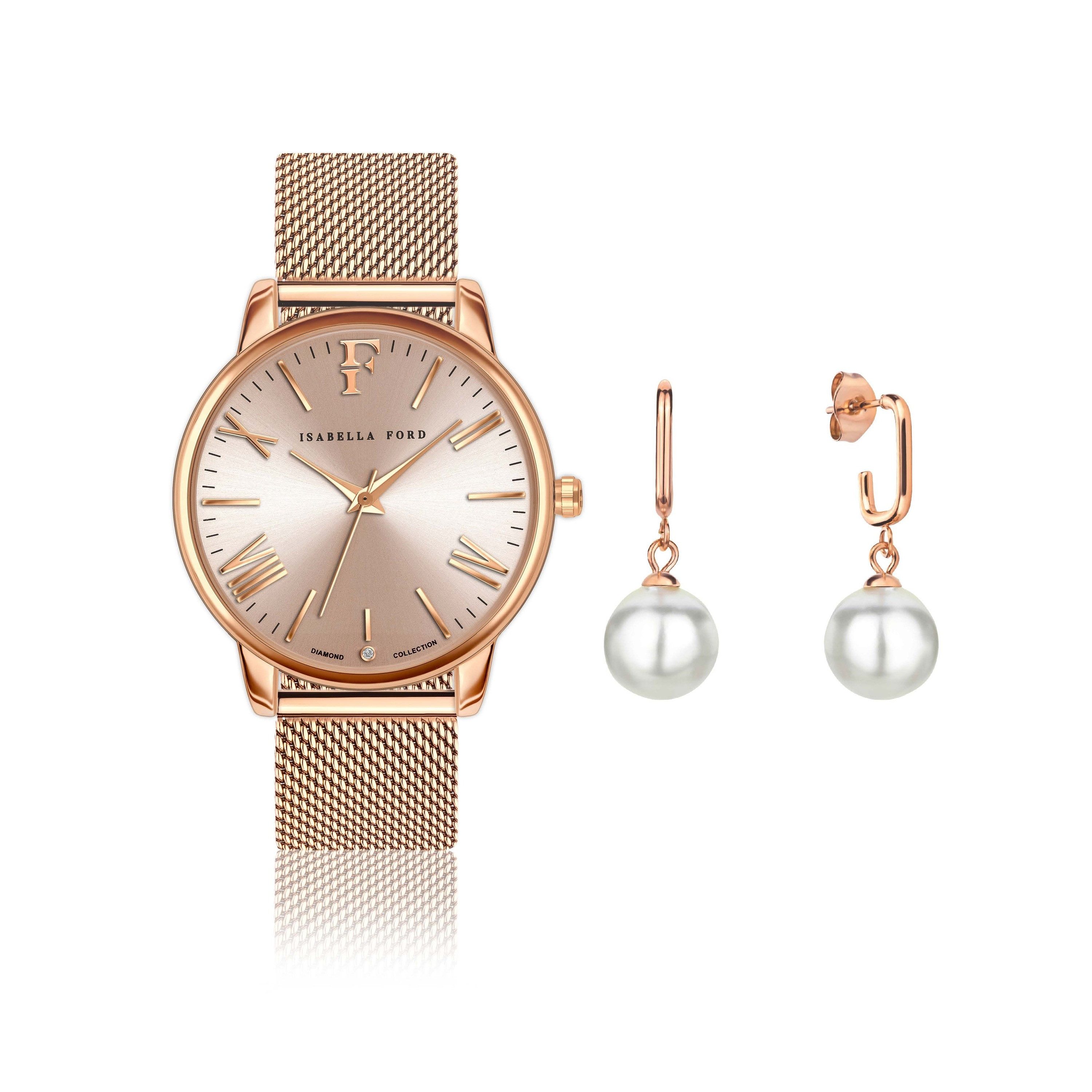ISABELLA FORD Quarzuhr SFB3-2 Scarelett set in Rose Gold