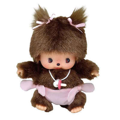 Monchhichi Plüschfigur Bebichhichi Mädchen 13 cm Monchhichi Puppe Baby mit rosa Windel