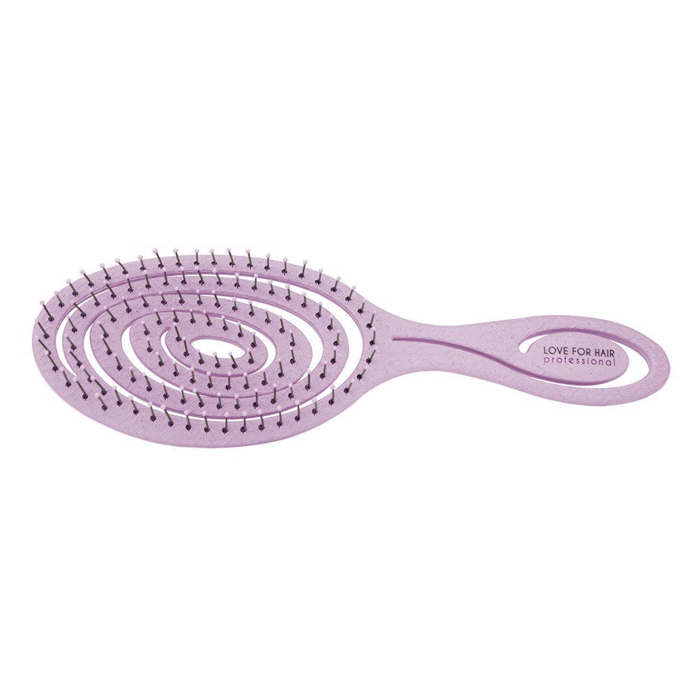 LOVE FOR HAIR professional Haarentwirrbürste Yoga Brush für Damen, Herren und Kinder, mit Spiraltechnik, Untangler, Haarentwirrbürste rosa
