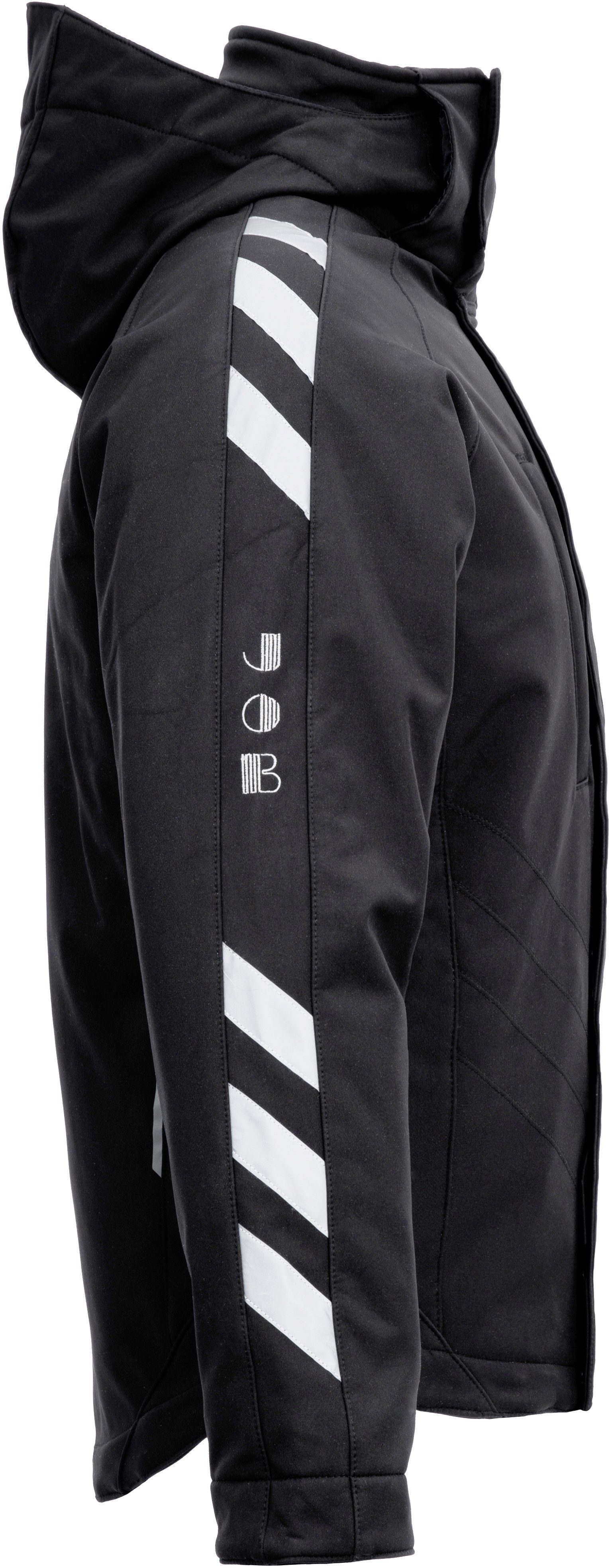 JOB Arbeitsjacke Dachdecker Winter Softshelljacke – Gefüttert mit Kapuze