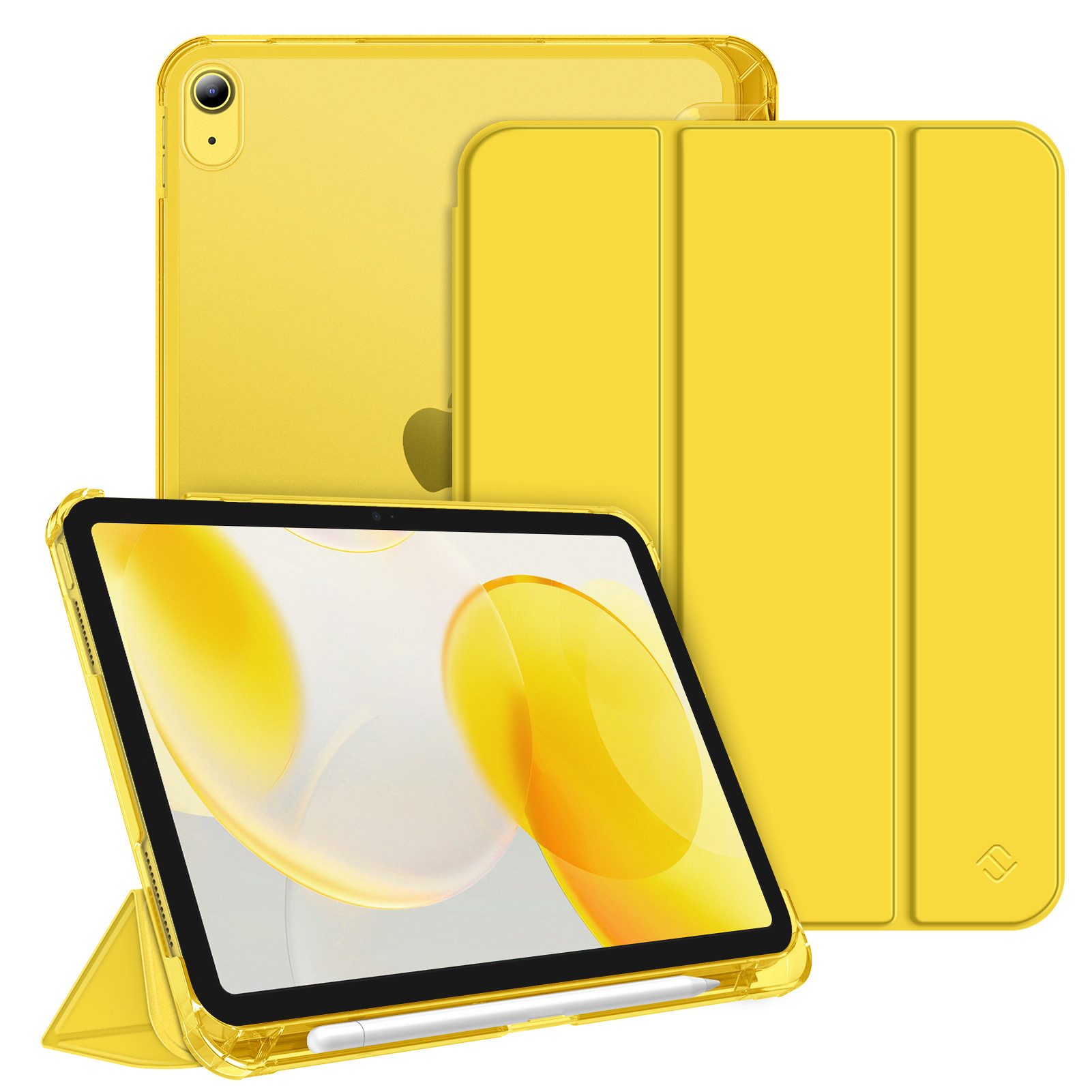 Fintie Tablet-Hülle für iPad 11 Generation 11‘’ 2025 (A16), iPad 10 Generation 10.9'' 2022, ultradünn, mit Stifthalter, transparenter Rückseite, Auto Schlaf/Wach