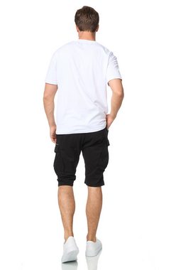 Denim House Jeansshorts Cargo Shortpant mit Feinen Akzenten Herren Capri Schwarz XL