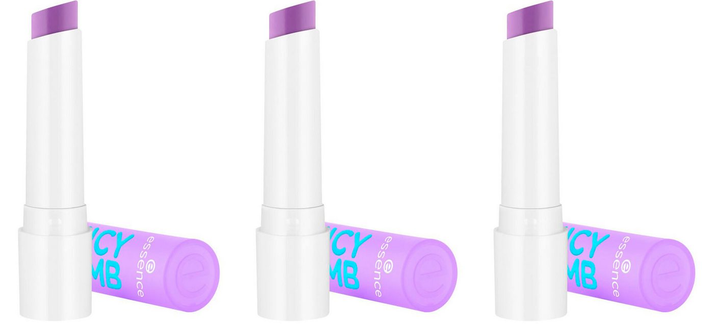 Essence Lippenbalsam JUICY BOMB GLOSSY BUTTER BALM, 3-tlg., für weiche, glänzende Lippen