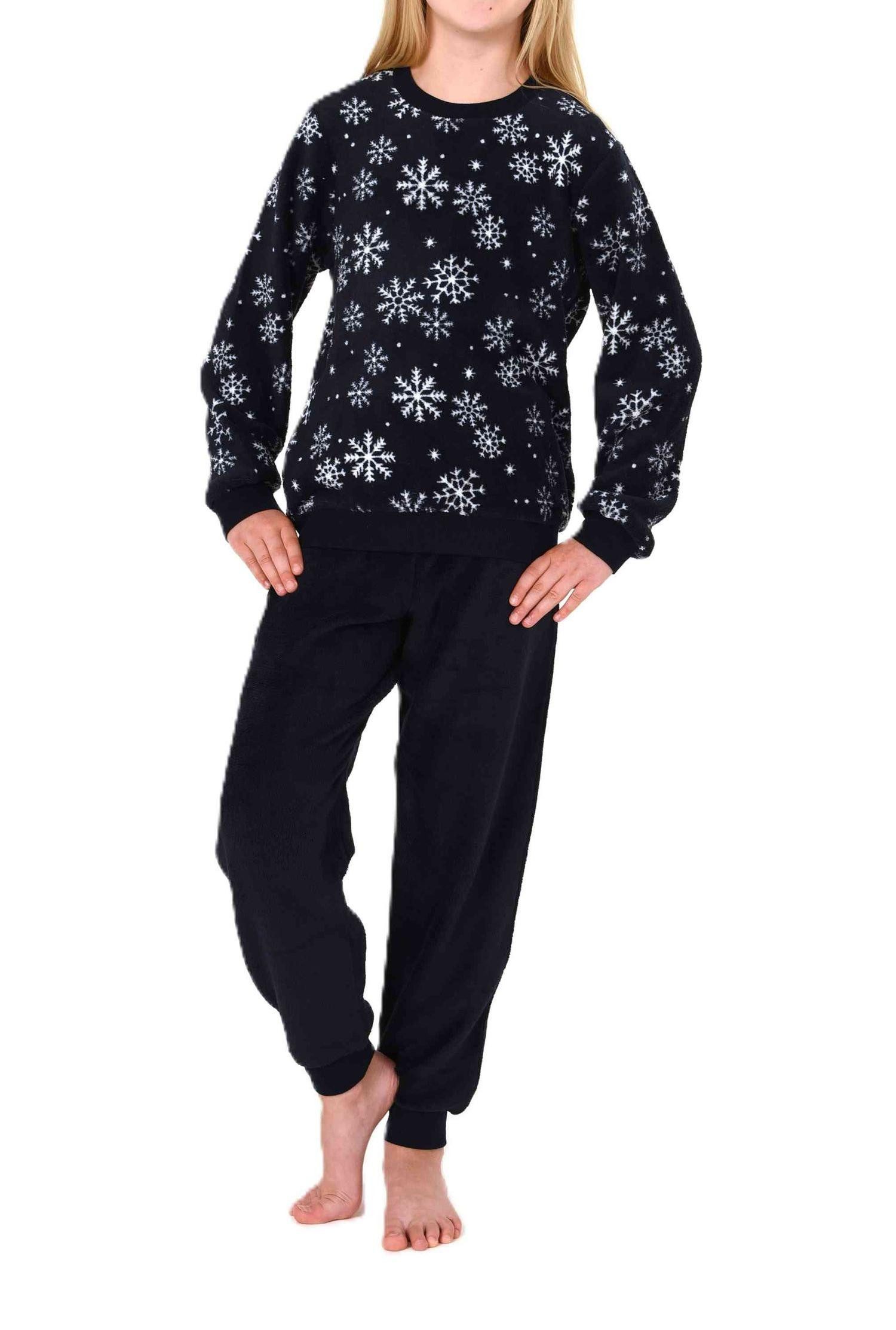 Normann Pyjama Kuschelig warmer Mädchen Schlafanzug Pyjama aus Coralfleece – Bild 2 von 5