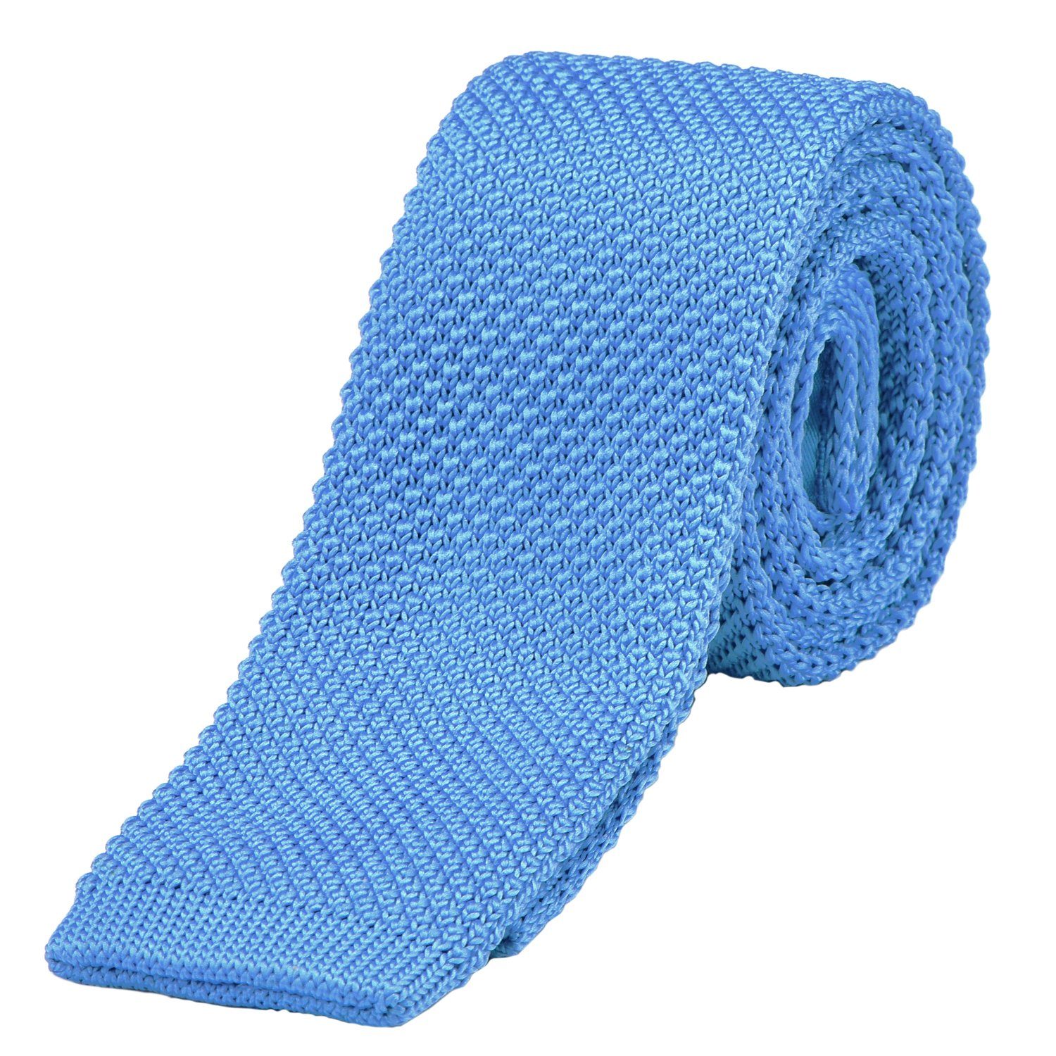 DonDon Krawatte schmale Krawatte 5 cm Wollkrawatte (Packung, 1-St) Strickkrawatte, Retro-Look, für Büro oder festliche Veranstaltungen hellblau