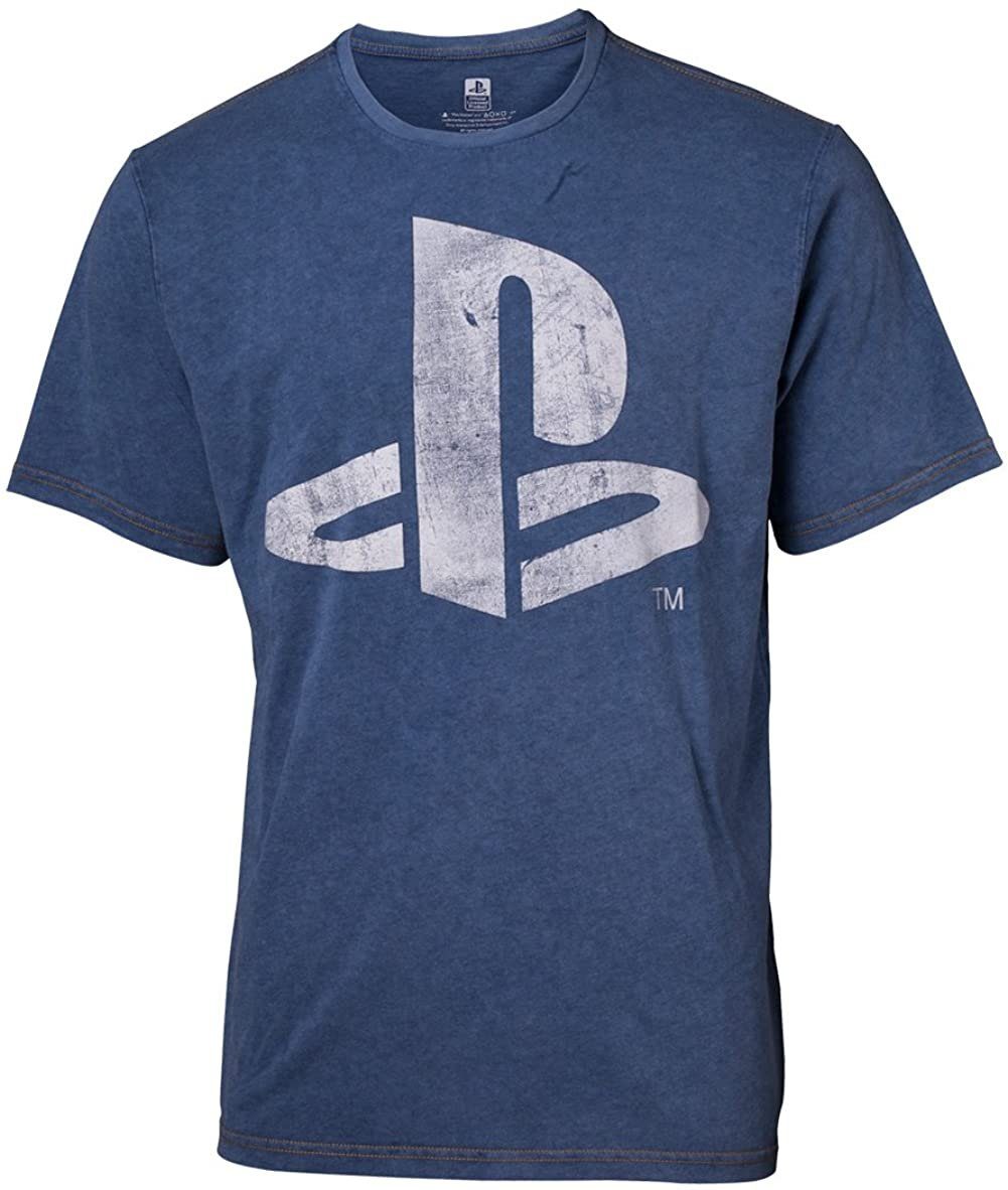 Playstation Print-Shirt PLAYSTATION T-Shirt Vintage blue Logo PS4 PS5 Gr. S günstig online kaufen