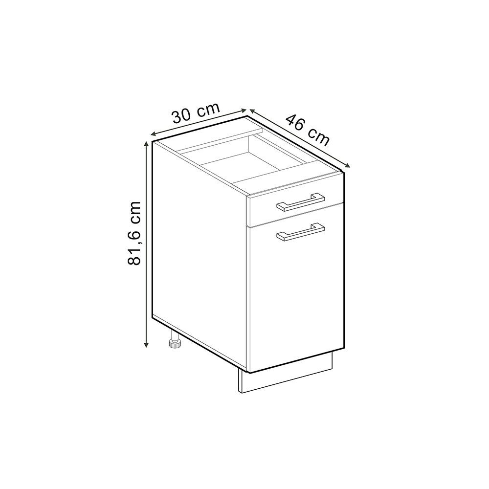 Vicco Unterschrank R-Line, Goldkraft Eiche/Weiß, 30 günstig online kaufen