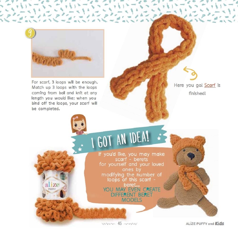 Alize 5 x ALIZE Puffy 262 Beige Häkelwolle, 9 m (Wolle), Babywolle Chenillegarn Handstrickgarn Fingerhäkeln Amigurumi