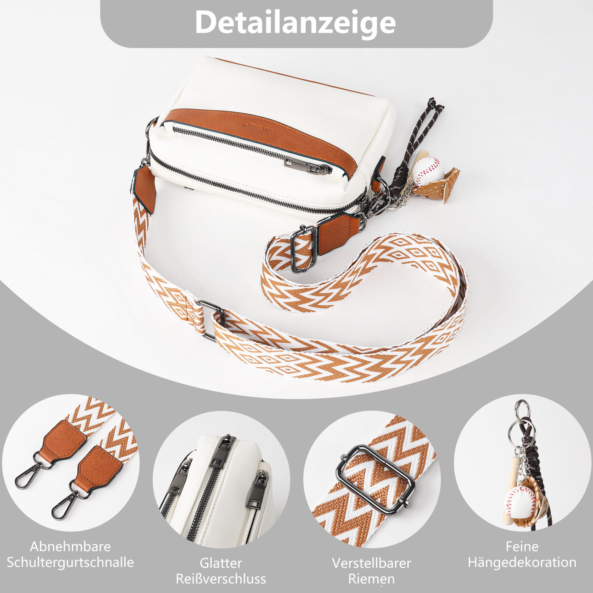 TAN.TOMI Umhängetasche Damen Schultertasche Klein Handtasche Crossbody Bag Henkeltasche (Tasche mit viel Stauraum), Für Pendeln Reise Campus Sport Rucksäcke