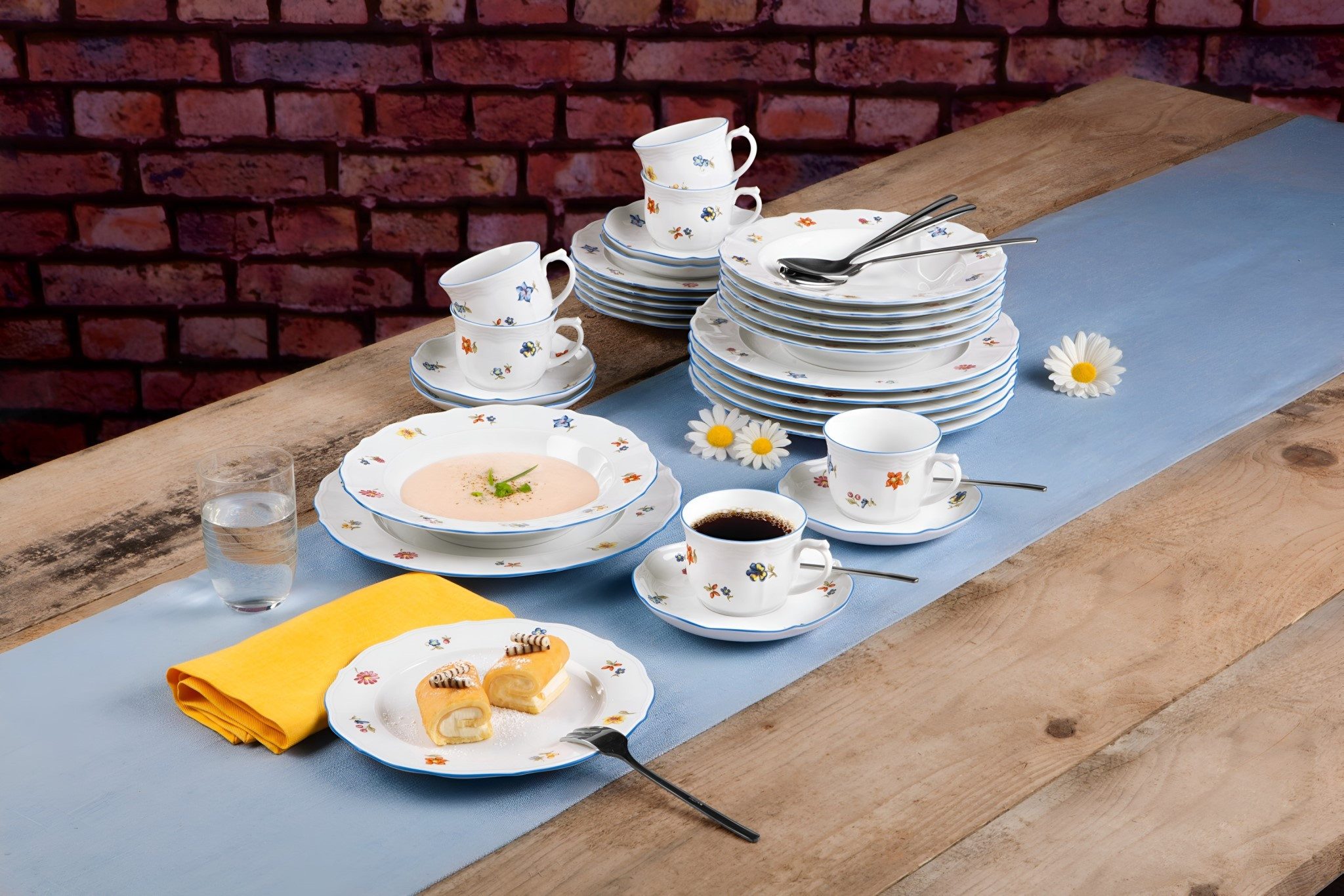 Seltmann Weiden Kombiservice Kombiservice 30-teilig (30-tlg), 6 Personen, Porzellan, Porzellan, spülmaschinenfest, mikrowellengeeignet, Made in Germany