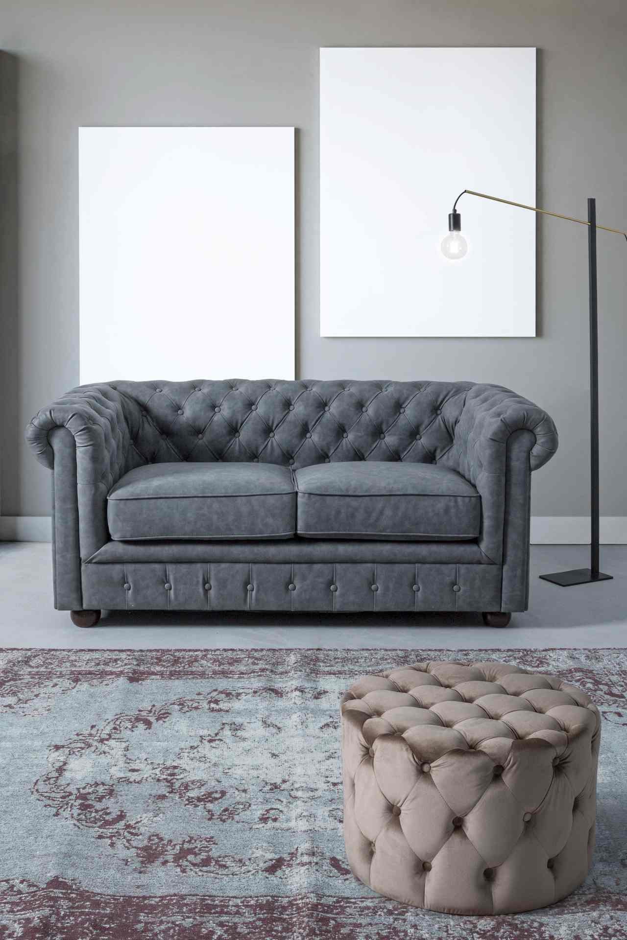 Bizzotto Pouf Lorella in Samt-Optik, Taupe günstig online kaufen