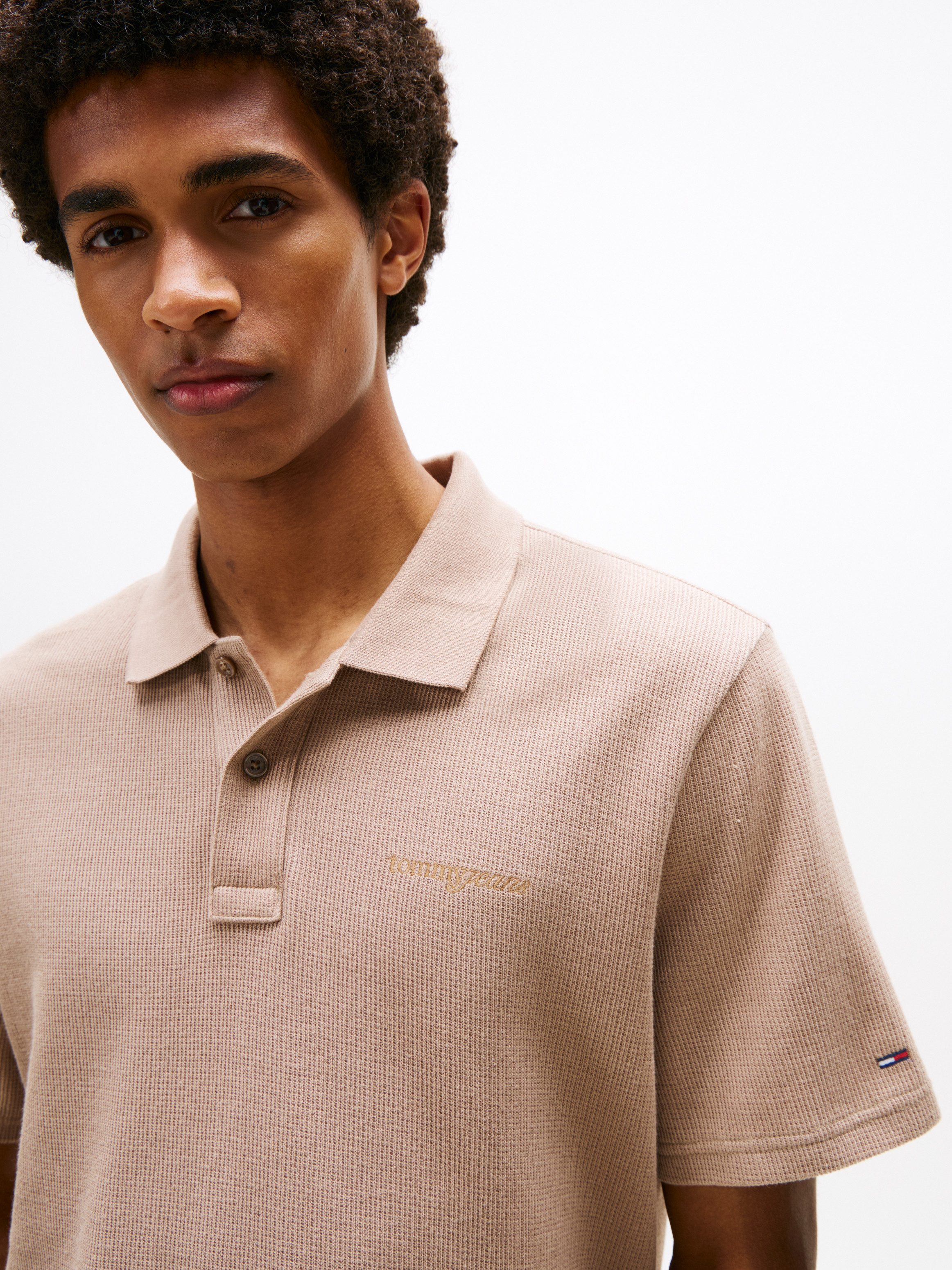 Tommy Jeans Poloshirt "TJM WAFFLE SCRIPT", regular fit, mit Struktur, Polok günstig online kaufen