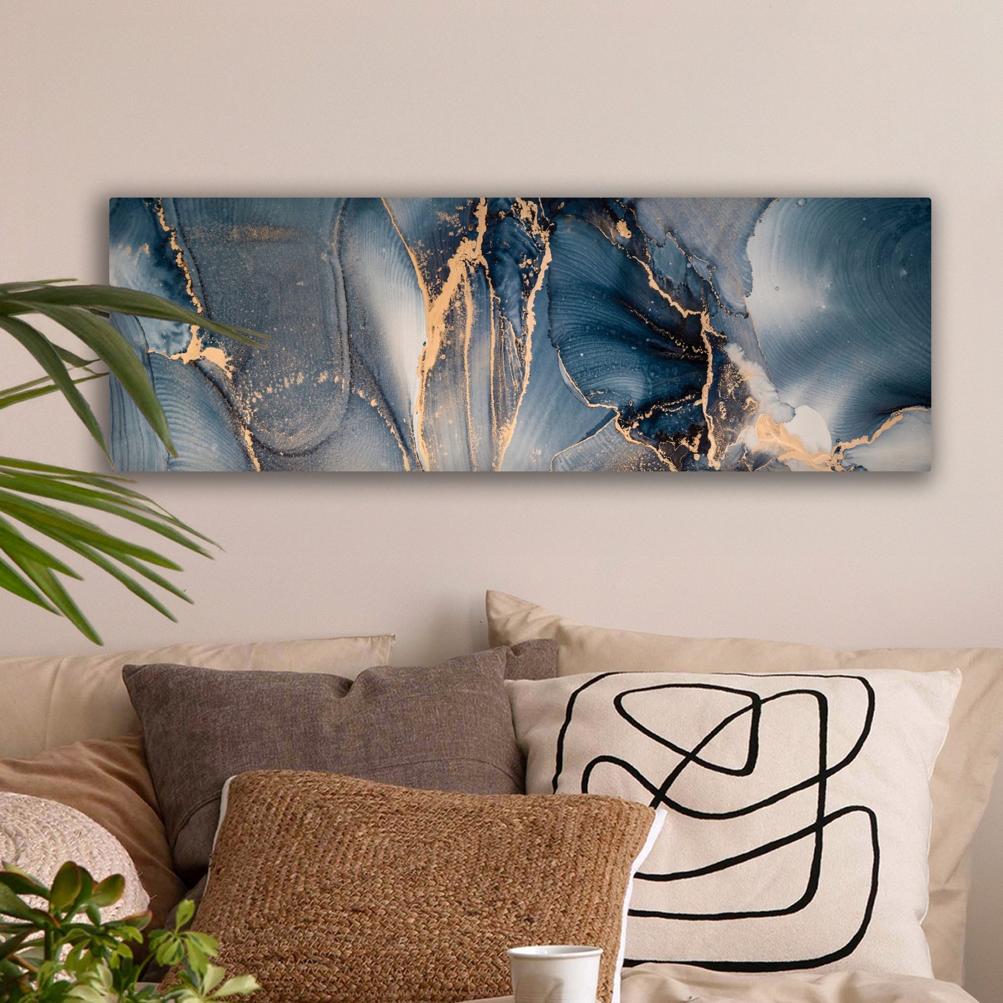 OneMillionCanvasses® Leinwandbild Panorama Marmor - Grau günstig online kaufen