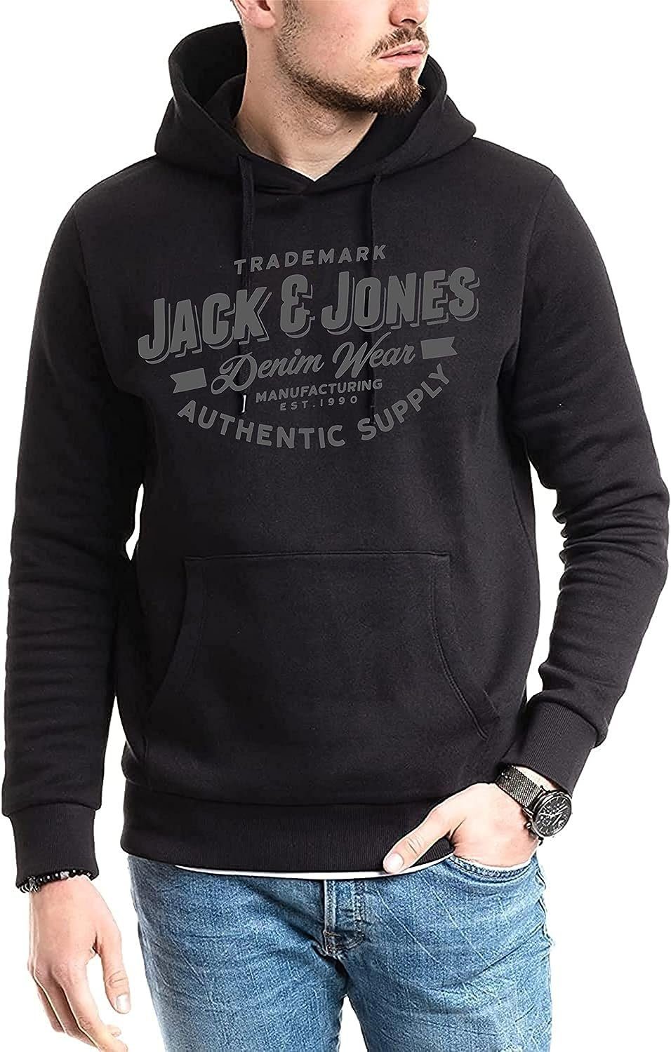 Jack & Jones Kapuzensweatshirt mit Set, Pack) Doppelpack Hoodie Printdruck 10 Mix (Spar 2er Doppelpack