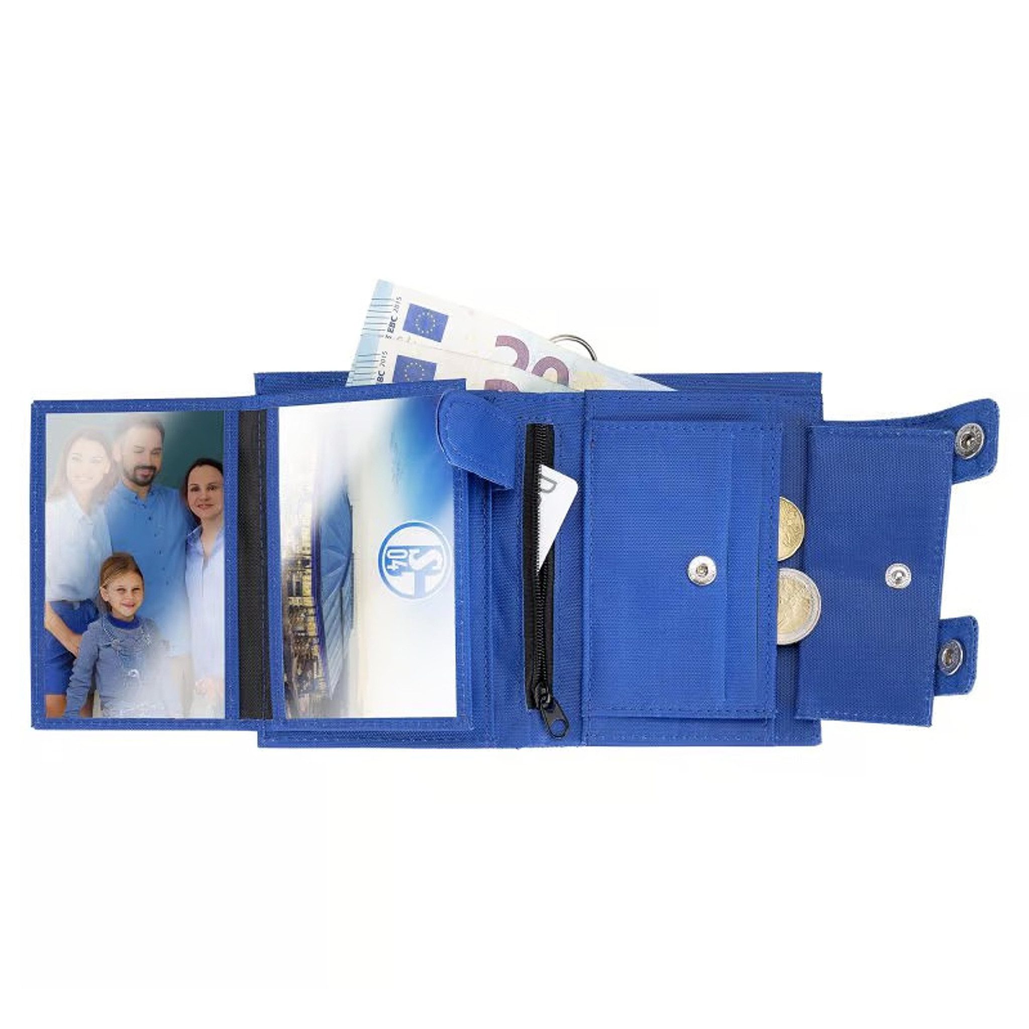 FC Schalke 04 Geldbörse 100% Polyester mit Metallkette, 11 × 9 × 2 cm