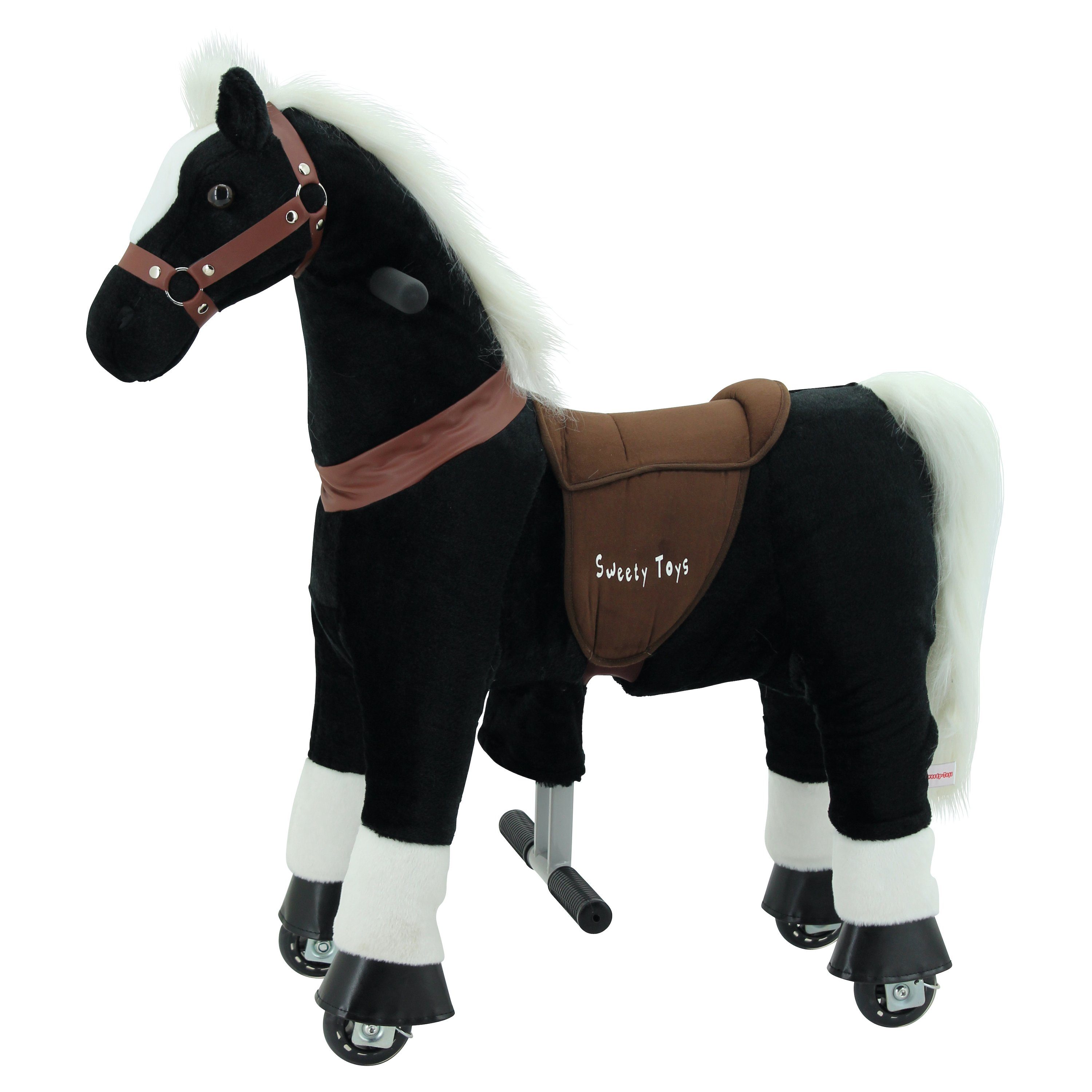 Sweety-Toys Reittier Sweety Toys 7318 Reittier Pferd BLACKY auf Rollen für 3 bis 6 Jahre