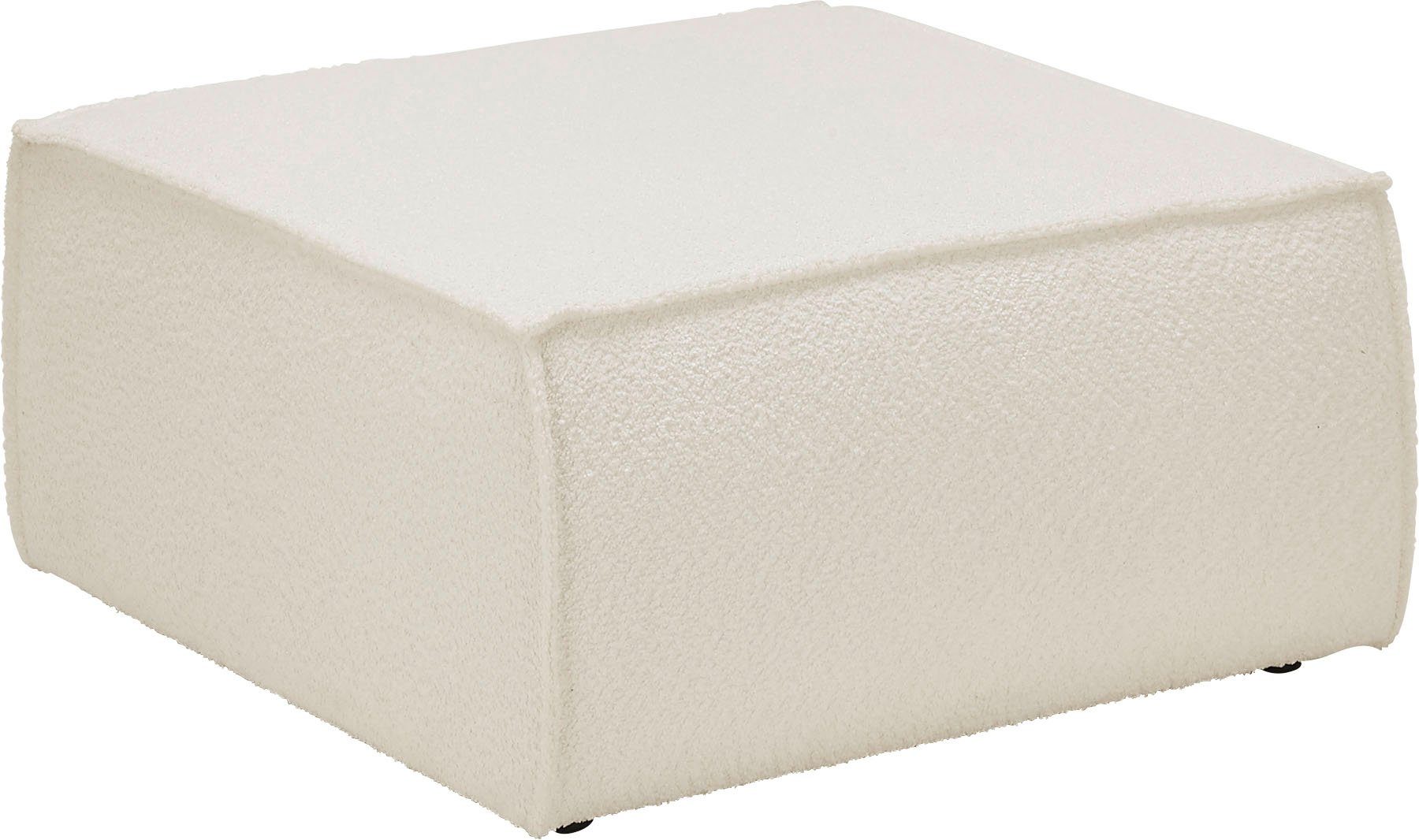 OTTO home Hocker FINNLEY, Polsterhocker in Bouclé, Struktur fein u. Mega Co günstig online kaufen