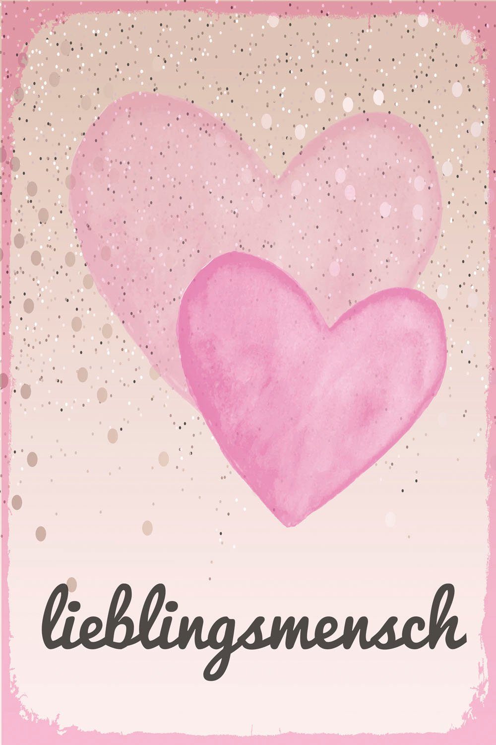 queence Metallbild Liebling, Herzen, Schriftzug, Sprüche (1 St), Stahlschild, Blechschild, Lieblingsmensch, Wanddeko, Wandbild