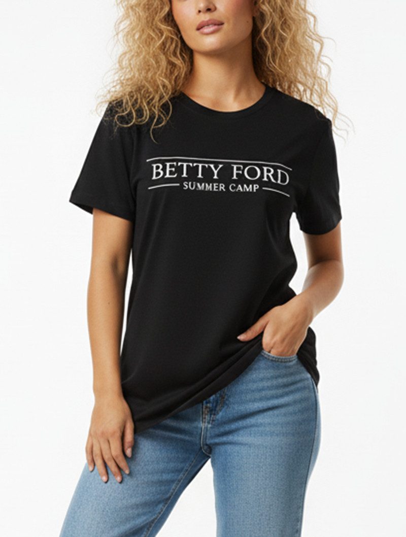 MAKAYA T-Shirt Damen Lustige Sprüche Alkohol Bier Wein - Betty Ford Summer Camp Top