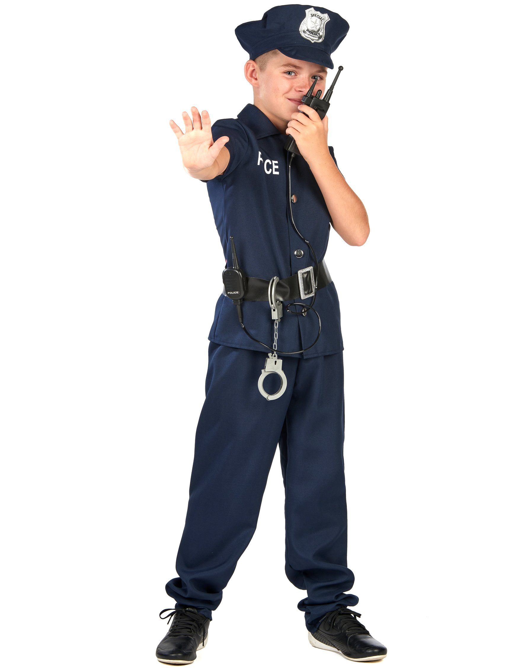 Police Costume for Children, Short Sleeves, Dark Blue