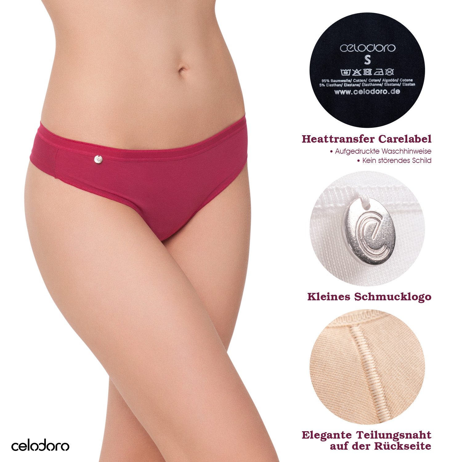 celodoro Tanga Damen Basic String Tanga (3er Pack) Mini-Slip