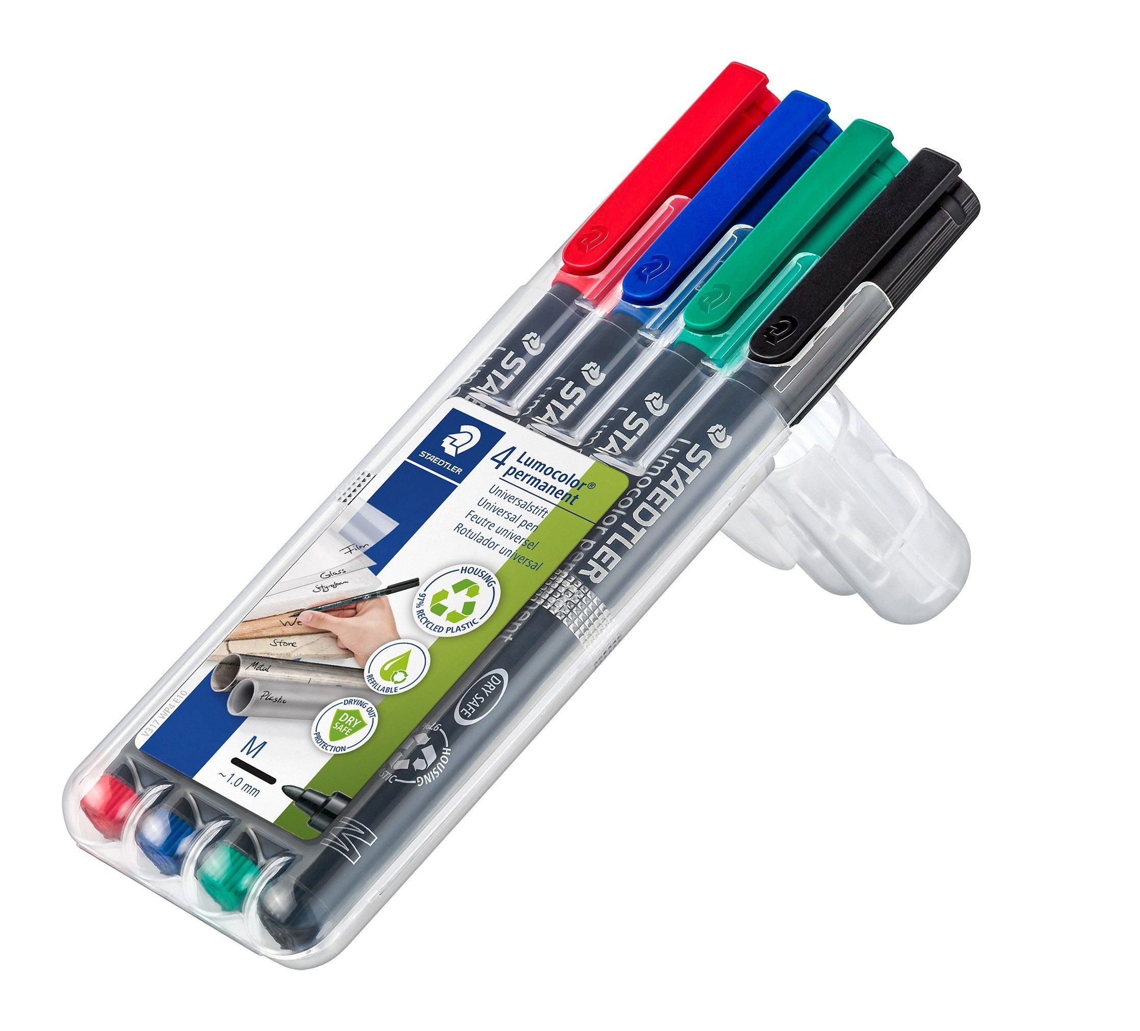 STAEDTLER Tintenfeinschreiber STAEDTLER Folienstift Lumocolor M perm 4St