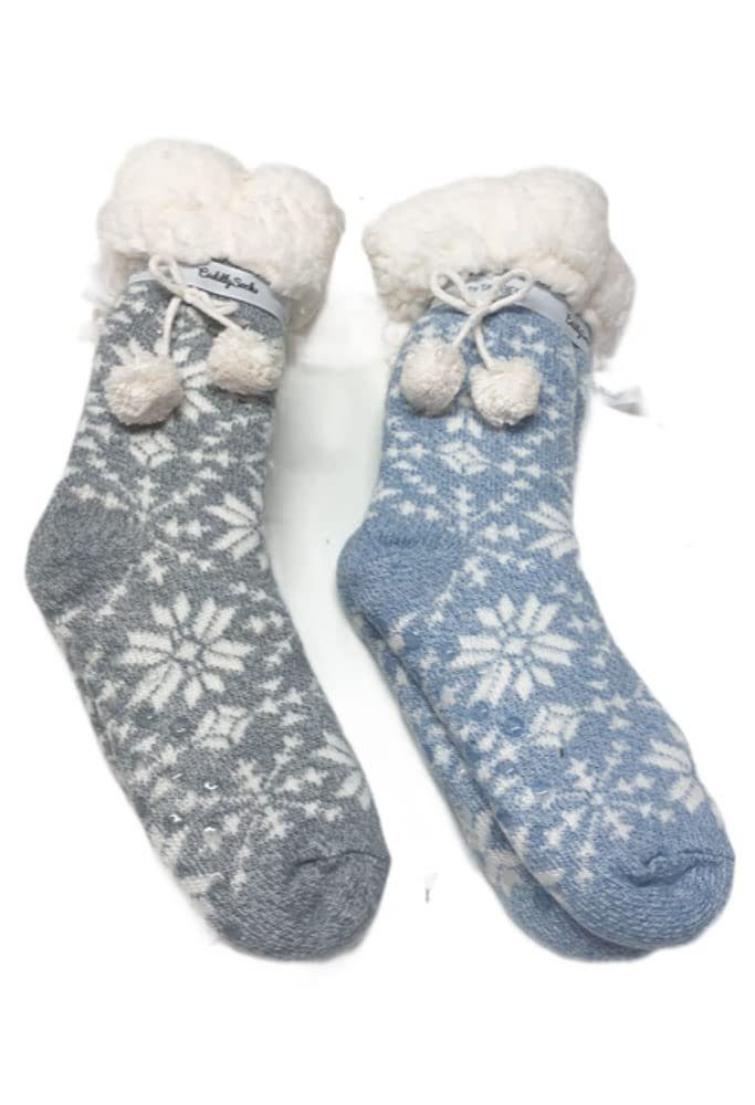 Steinnacher Bärbel Мягкие носочки Taubert Мягкие носочки 2er Set blau und grau Schneeflocken ABS ABS Sohle