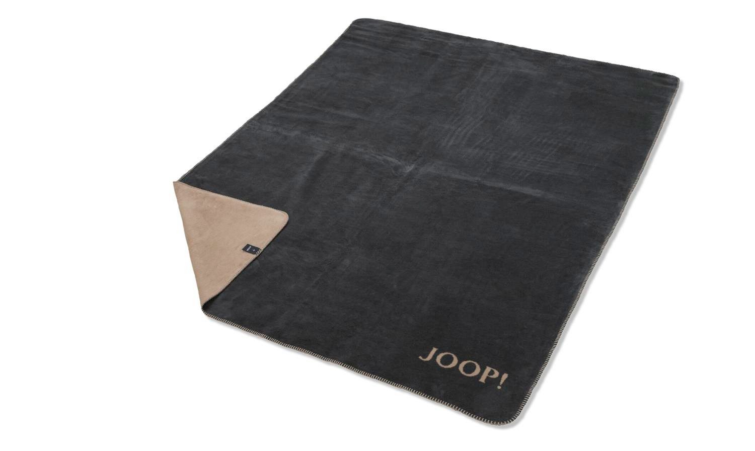 Wohndecke JOOP! Wohndecke Uni-Doubleface 150x200 cm, JOOP!, zweifarbiges Design, eingewebter JOOP! Schriftzug