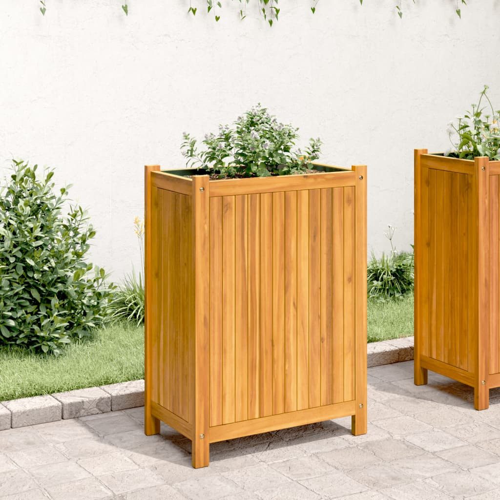 vidaXL Blumentopf Pflanzkübel mit Einlage 54x31x75 cm Massivholz (1 St)
