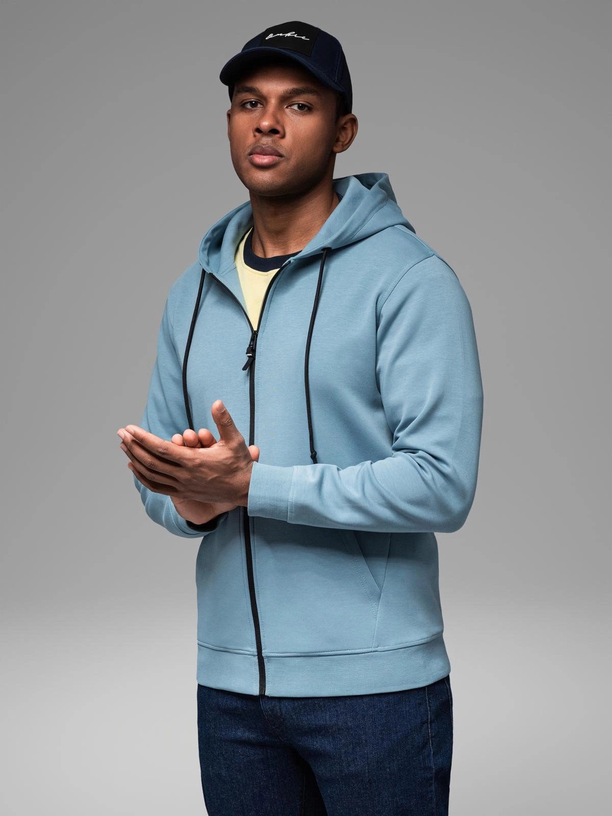 OMBRE Kapuzensweatshirt Sweatshirt mit Kapuze UND Reißverschluss im Streetw günstig online kaufen