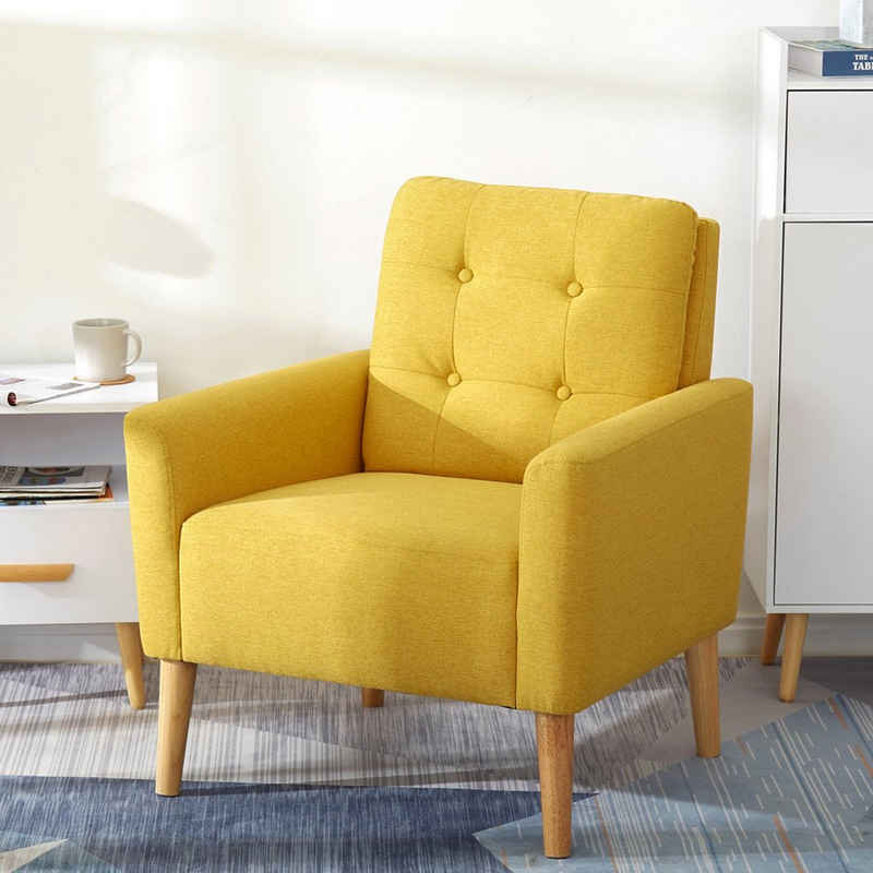 Mondeer Sessel (Einzelsessel), Sofa, Relaxsessel, Einzelsessel, mit Massivholz Rahmen und Füßen