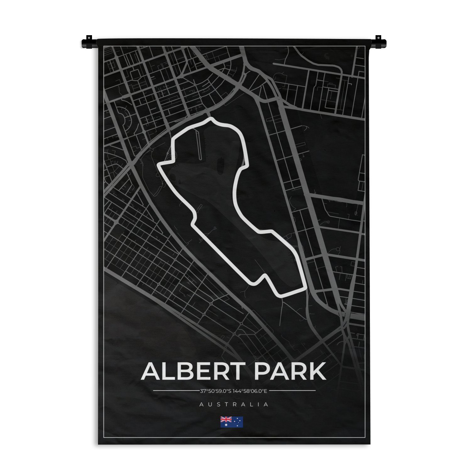 MuchoWow Wanddekoobjekt Rennstrecke - Formel 1 - Australien - Rennstrecke - Albert Park, Wanddeko für Wohnzimmer, Schlafzimmer, Kleid, Wandbehang, Kinderzimmer