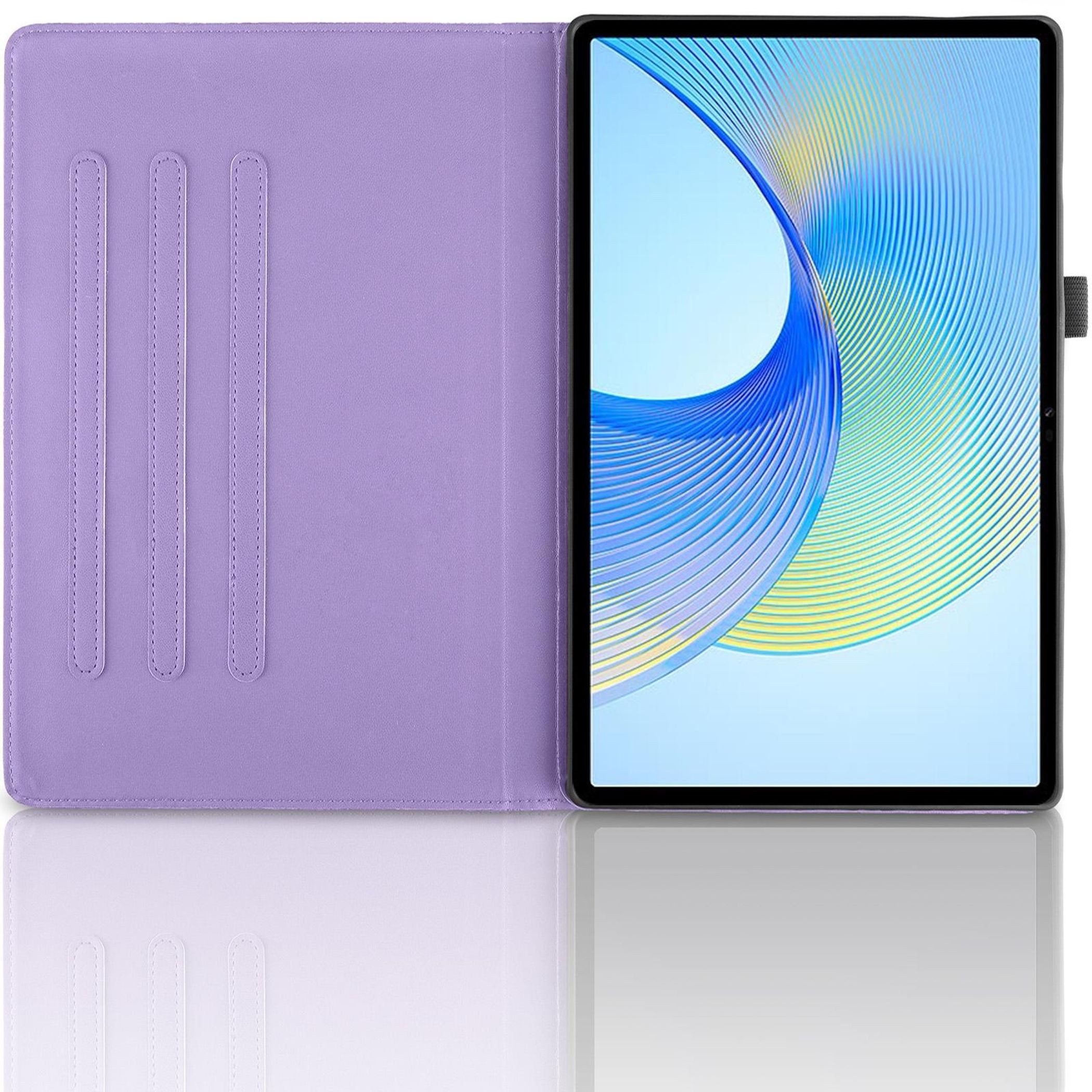 Wigento Tablet-Hülle Für Samsung Galaxy Tab S10 FE Plus 360 Baum Kunstleder Tasche Lila, 360° Drehfunktion, Baum des Lebens Motiv, Standfunktion