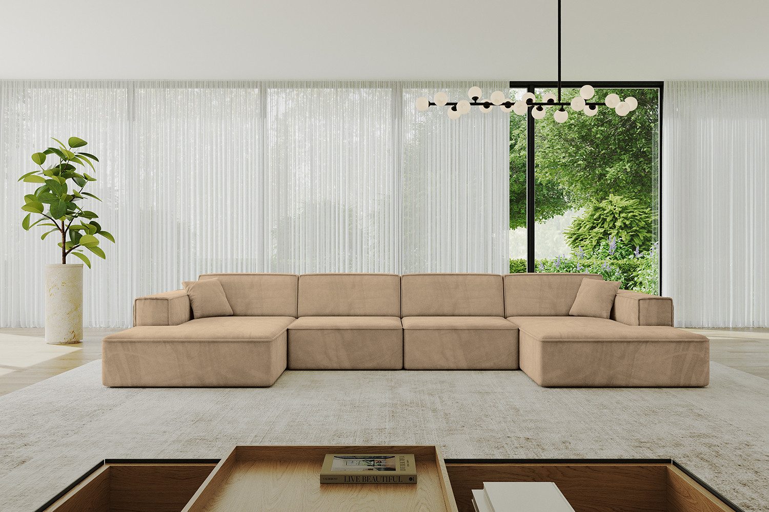 ALTDECOR Wohnlandschaft IREA-U2-v4, Sofa Praktische Bequeme Funktionsecke Couch U-Form Eckcouch, Corner Sofa U-Form Vielseitige Sofa Wohnlandschaft Wohnzimmer