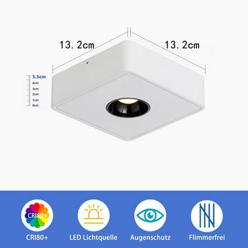 Nettlife LED Deckenstrahler Weiss Deckenspots mit 1/2 Flammig Aufbau Aufputz Deckenleuchte, 120° Abstrahlwinkel, LED fest integriert, Warmweiß, für Küche Wohnzimmer Esszimmer Büro Flur