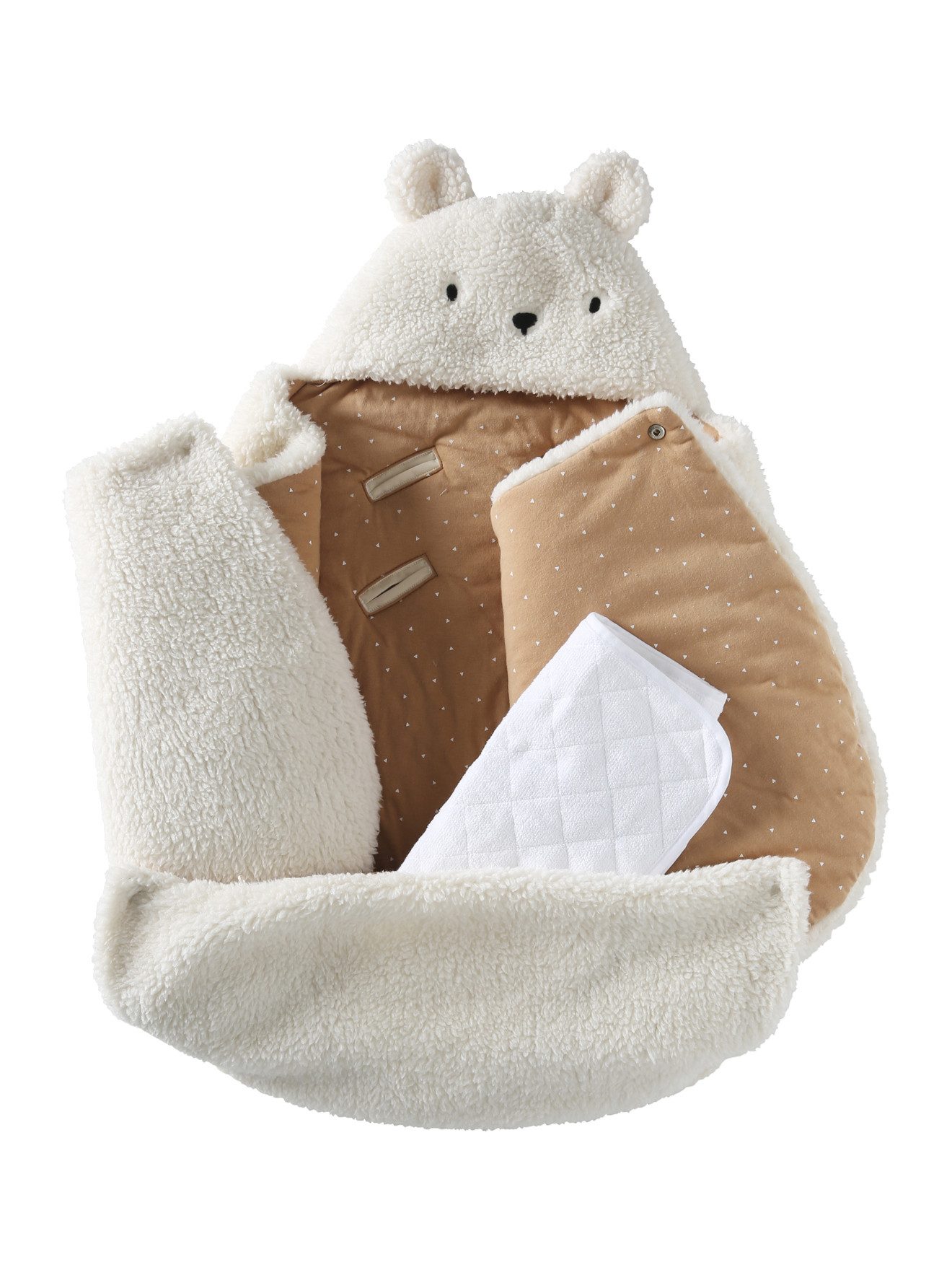 Fußsack 2-in-1 Baby Ausfahrsack/Wickelunterlage, Plüsch
