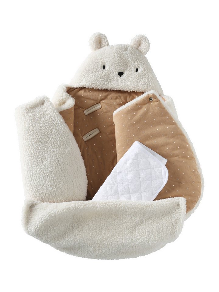 vertbaudet Fußsack 2-in-1 Baby Ausfahrsack/Wickelunterlage, Plüsch, 1er-Pack