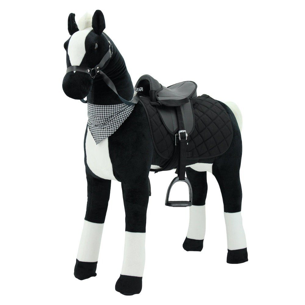 Sweety-Toys Stehpferd Sweety Toys 13142 Stehpferd 125 cm schwarz mit Stahlunterbau