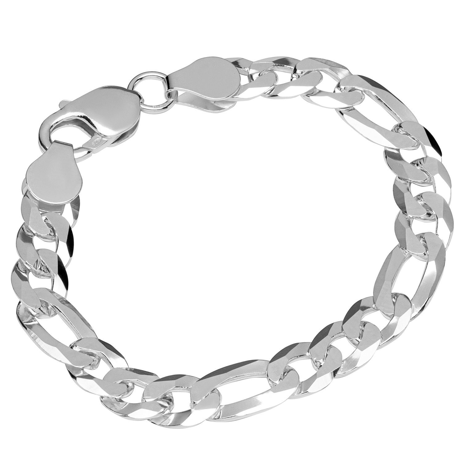 NKlaus Armband Armband 925 Sterling Silber 19cm Figaro Panzerkett (1 Stück) günstig online kaufen
