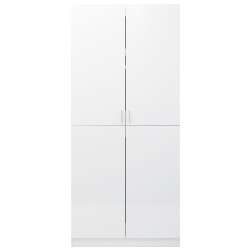 möbelando Kleiderschrank Hochglanz-Weiß 2 cm) (LxBxH: in 299853 52x80x180 Türen mit