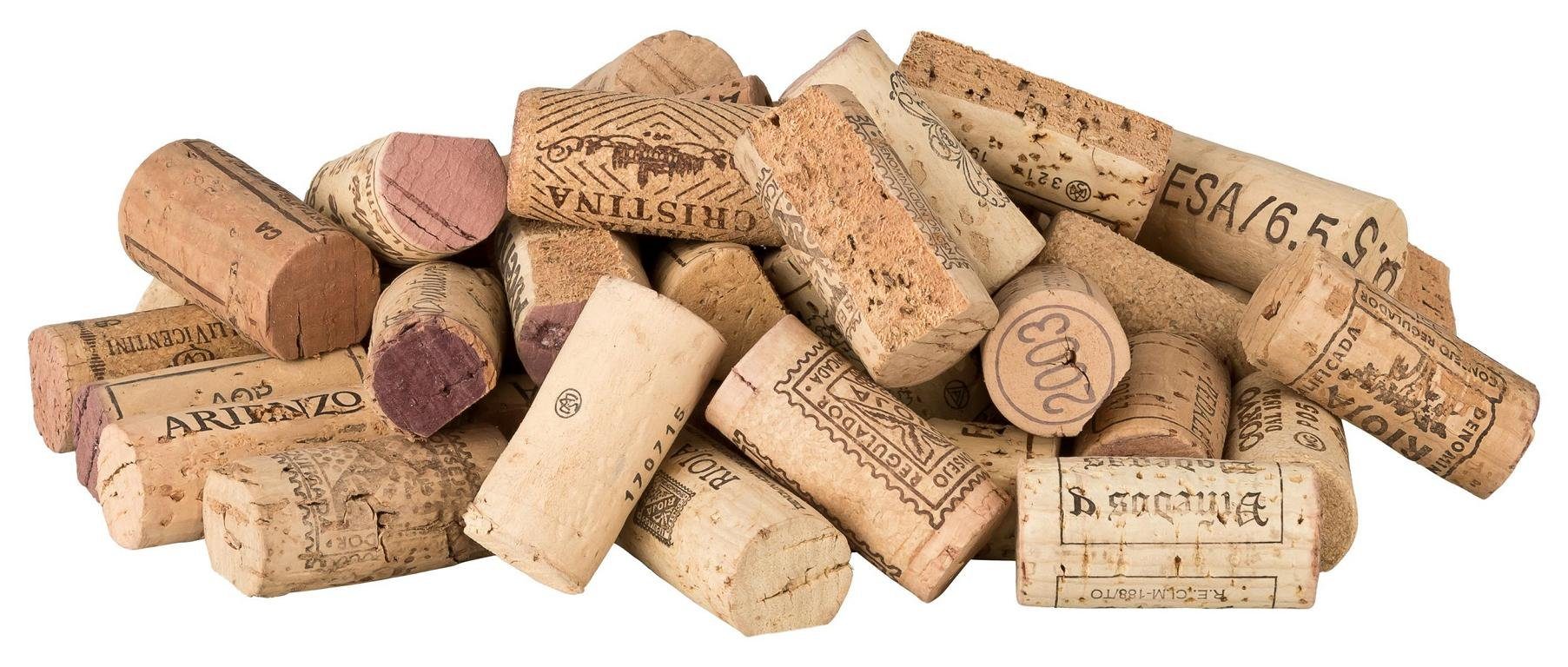 Kork-Deko.de Bastelnaturmaterial Weinkorken zum Basteln (einseitig angeschnitten), 100er-Pack, Recycling-Korken