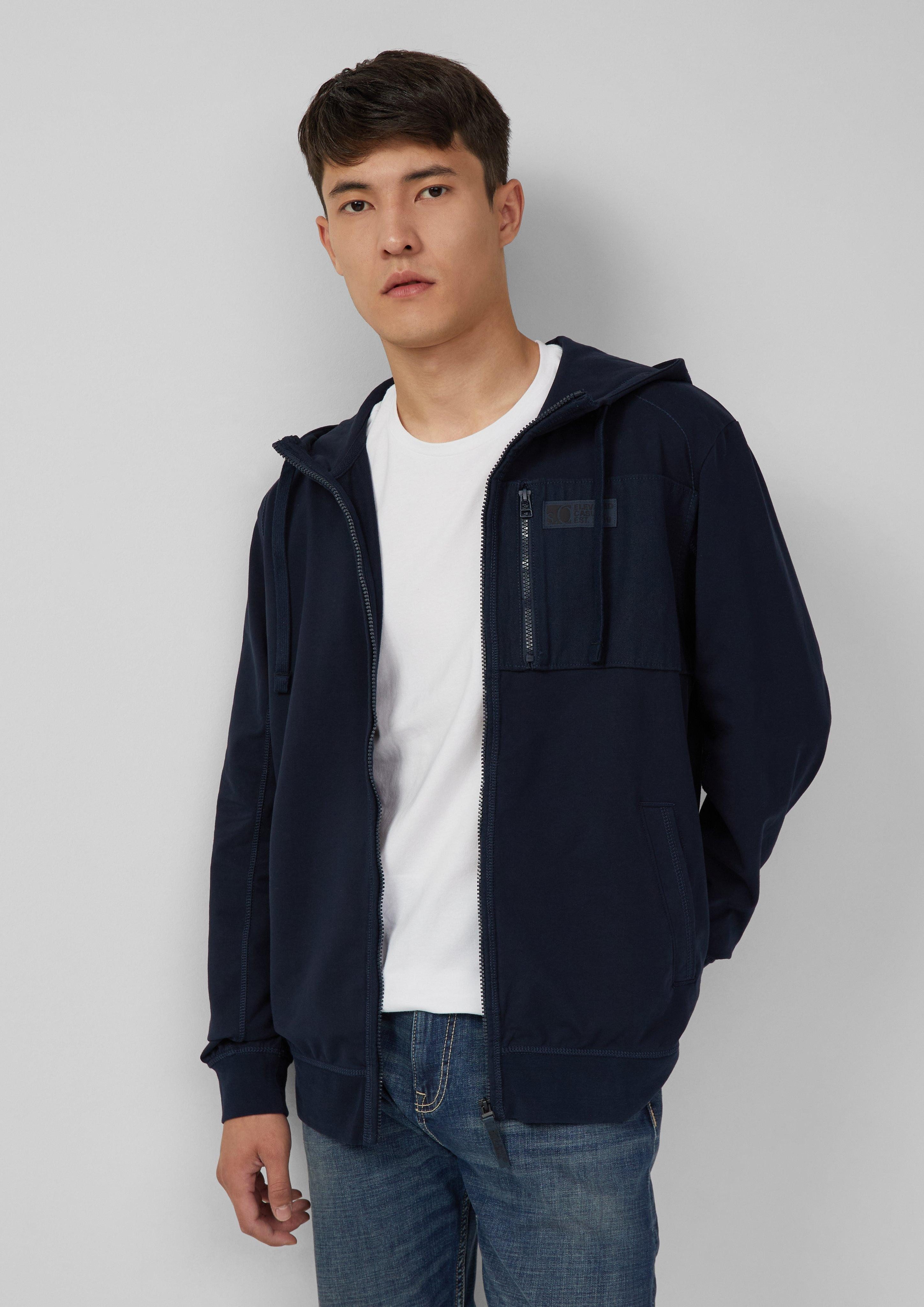 s.Oliver Allwetterjacke Sportive Hoodie-Sweatjacke im Fabricmix günstig online kaufen