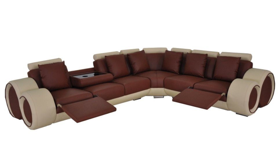 JVmoebel Ecksofa »Design Leder Polster XXL Sitz Zimmer Sofa Couch